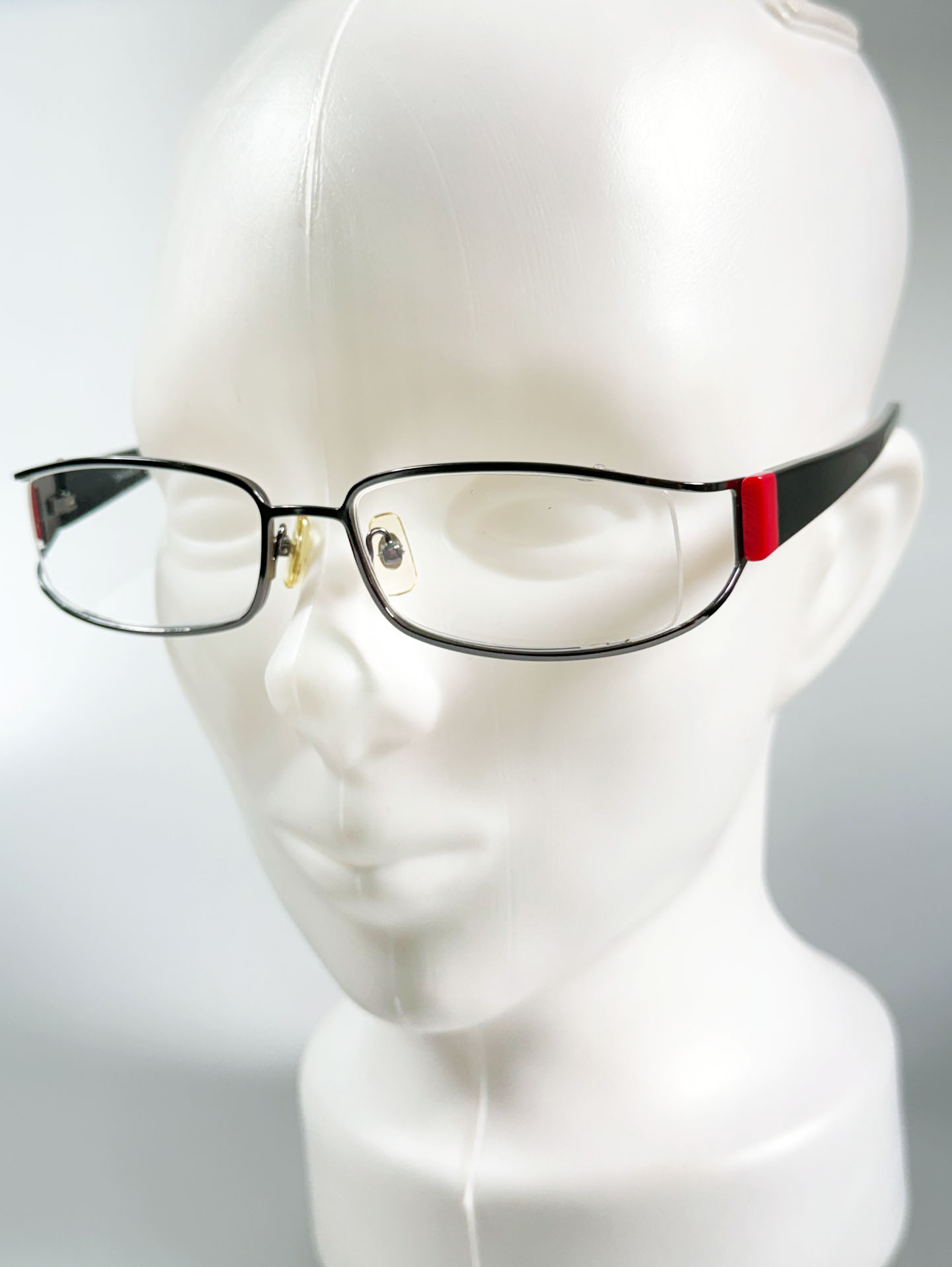 DENEBOLA Black Slm Square Combo Metal Frame Glasses