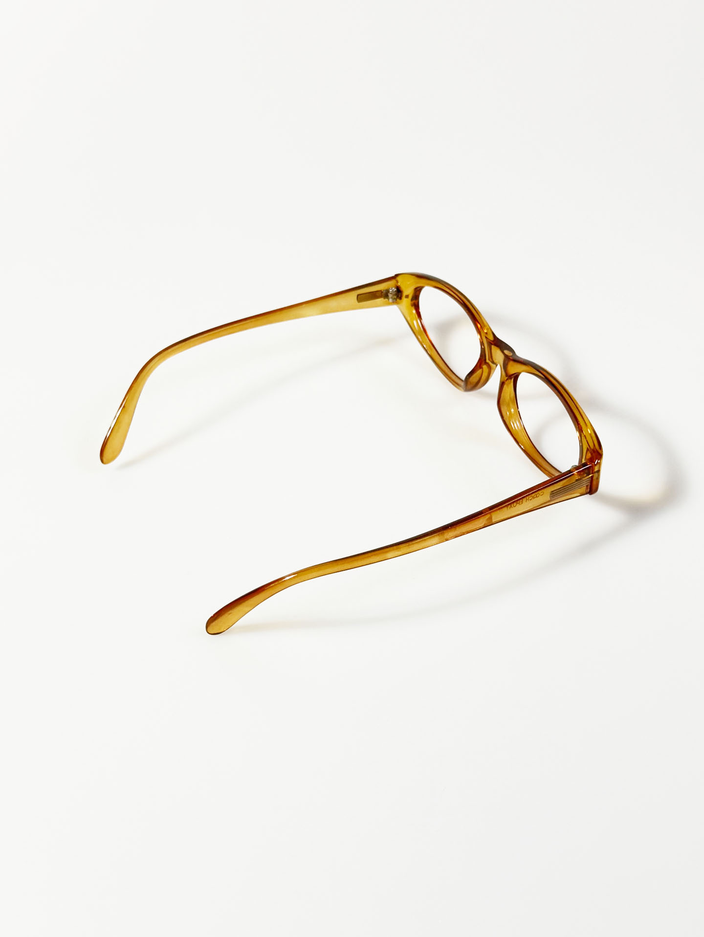 COACH Honey Amber Oval Horn-Rim Frame Glasses
