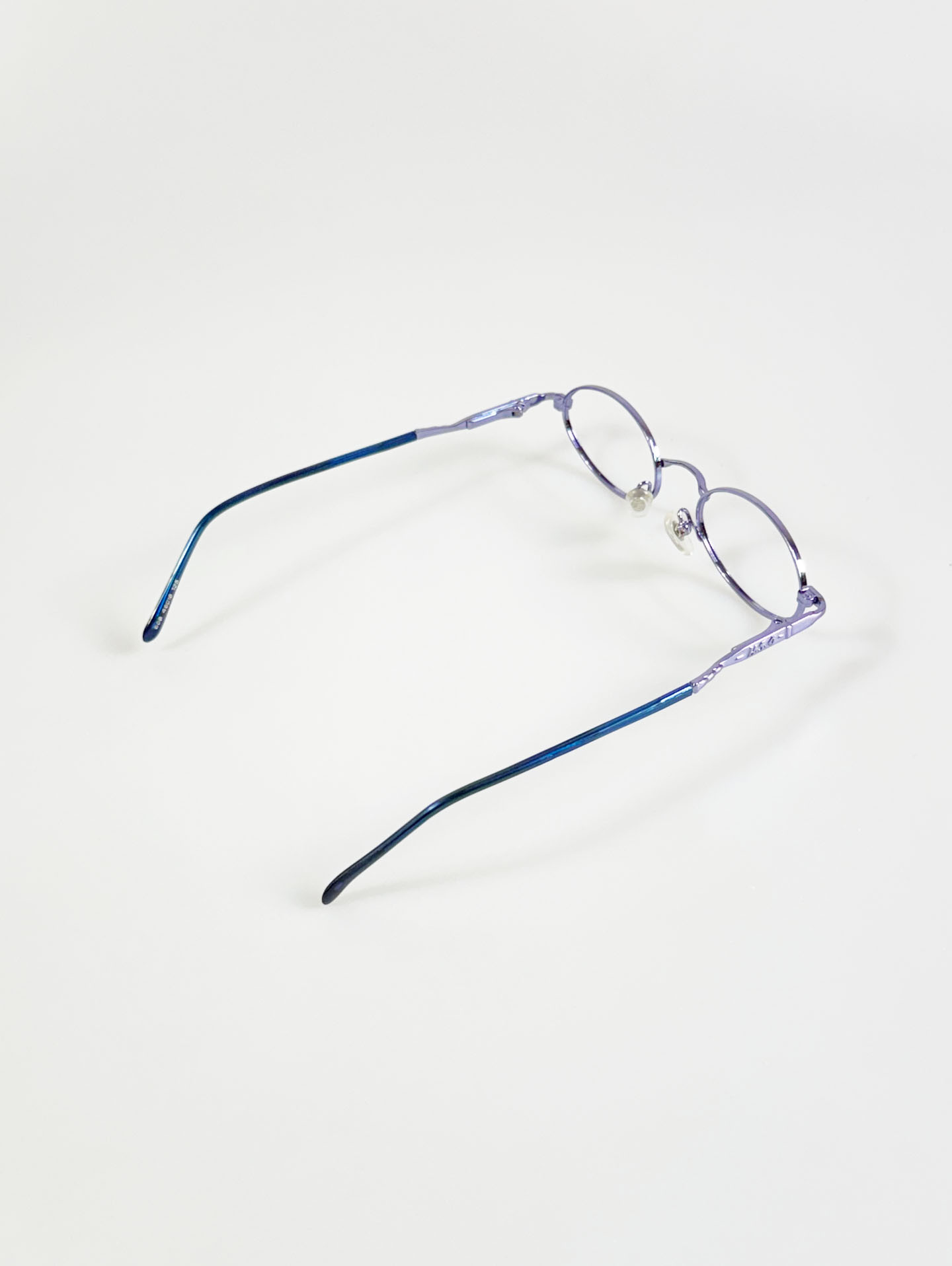 90’s HSO Deep Blue Slim Oval Metal Frame Glasses