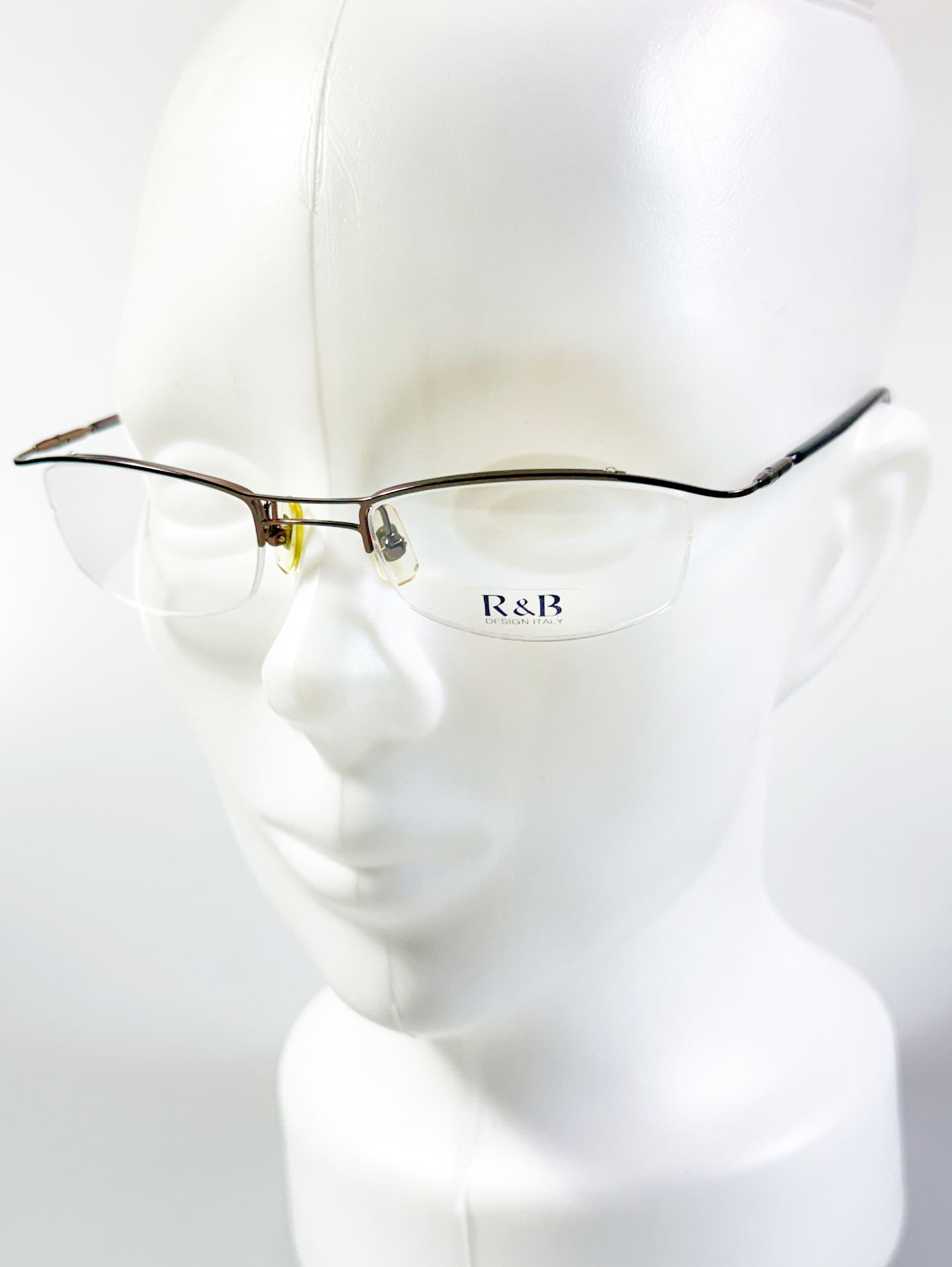R&B Eyewear Half-Rim Square Metal Frame Glasses