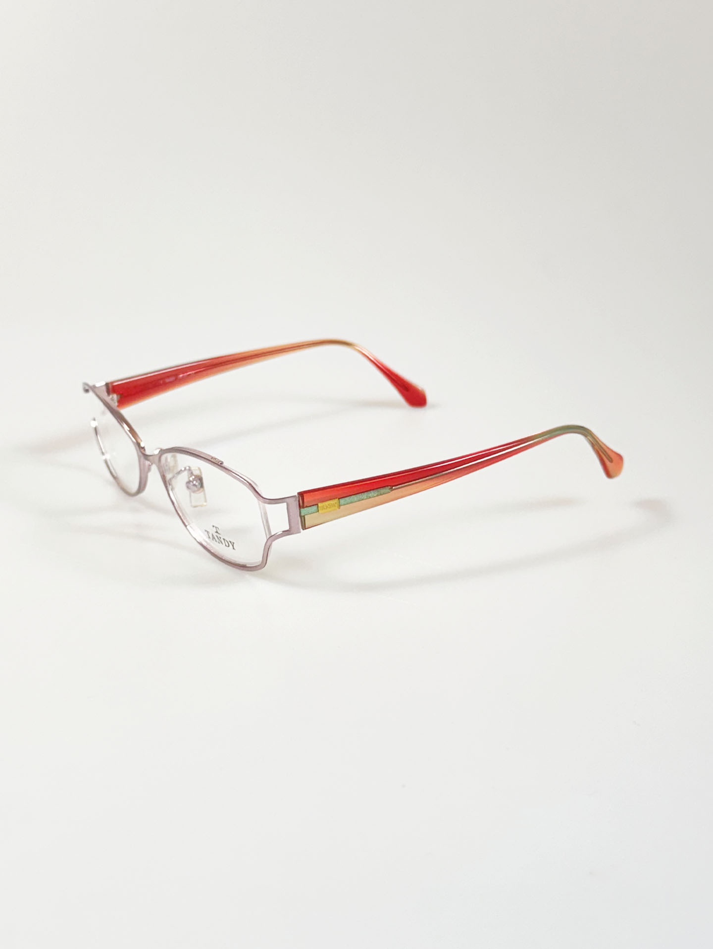 TANDY Pink Slim Oval Metal Frame Glasses