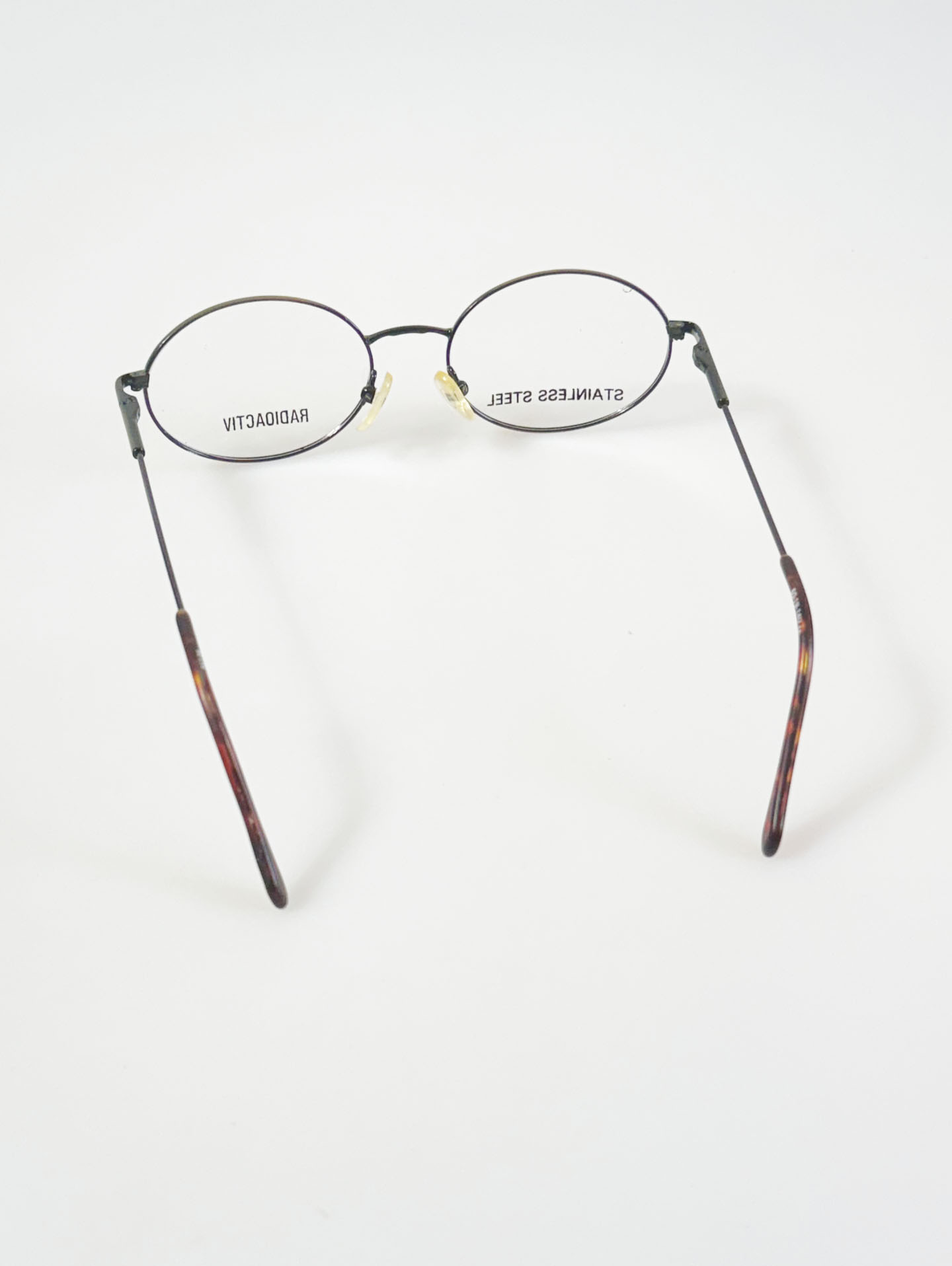 90's RADIOACTIV Antique Tortoise Slim Oval Metal Glasses