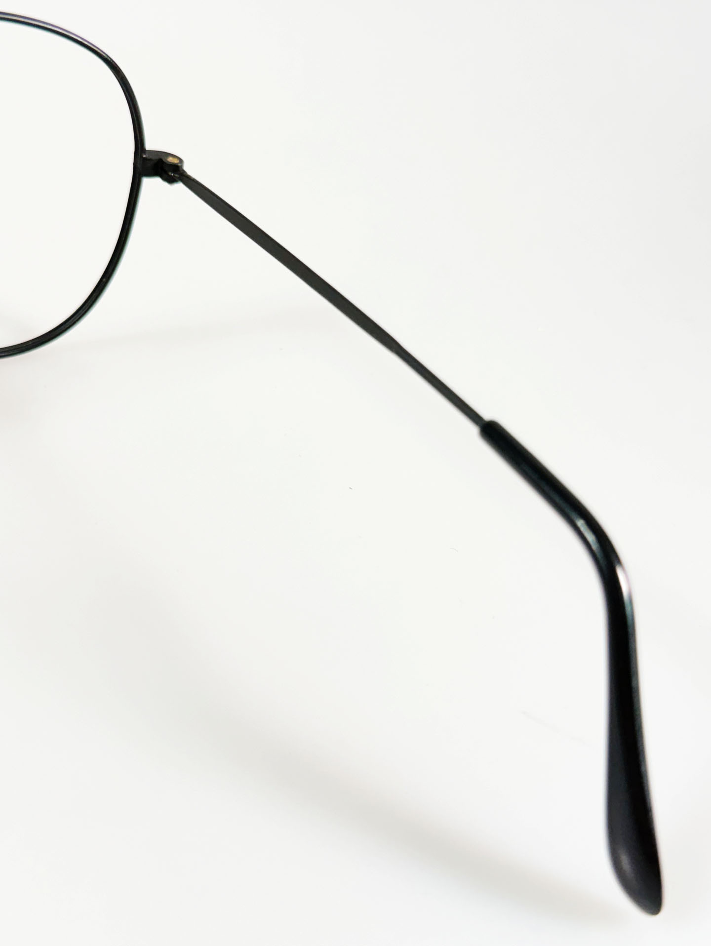 90's PROVISION Black Double-Bridge Aviator Metal Glasses