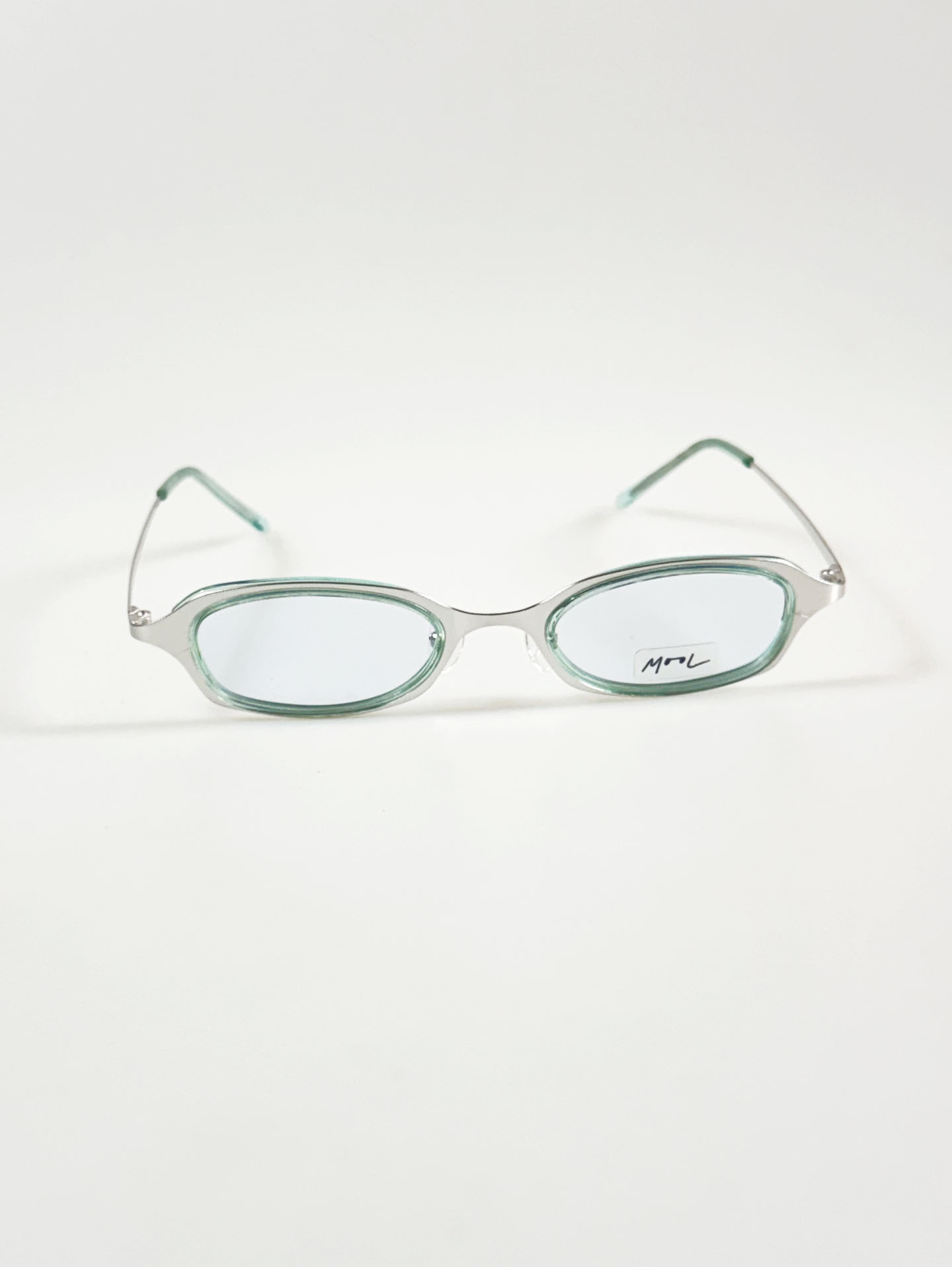 MOOL EYEWEAR Layered Silver Mint Oval Metal Glasses