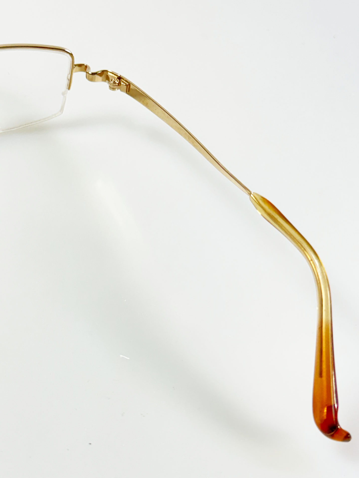 EPILOGUE Gold Half-Rim Square Metal Frame Glasses
