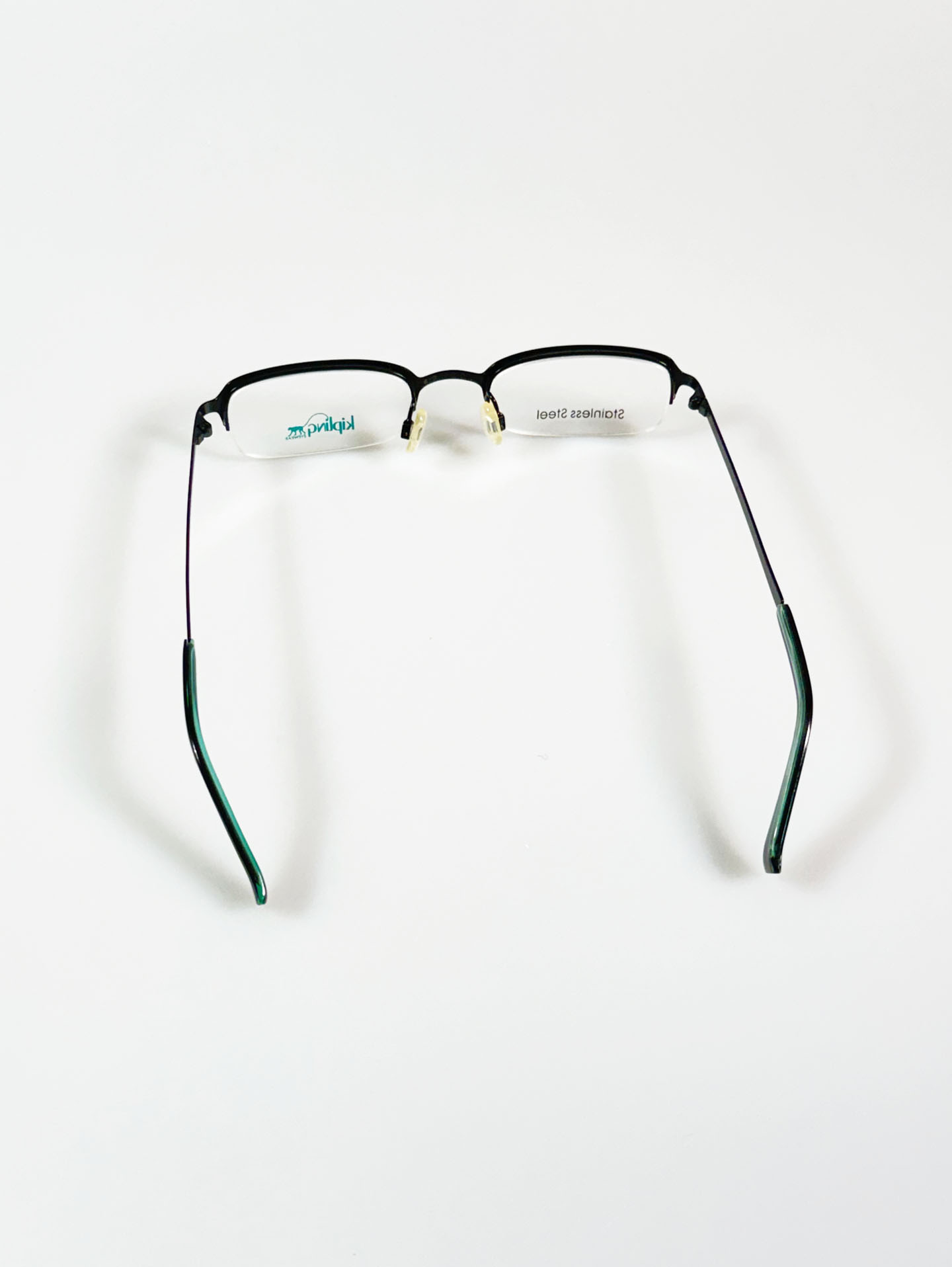 KIPLING Black Half-Rim Square Metal Frame Glasses