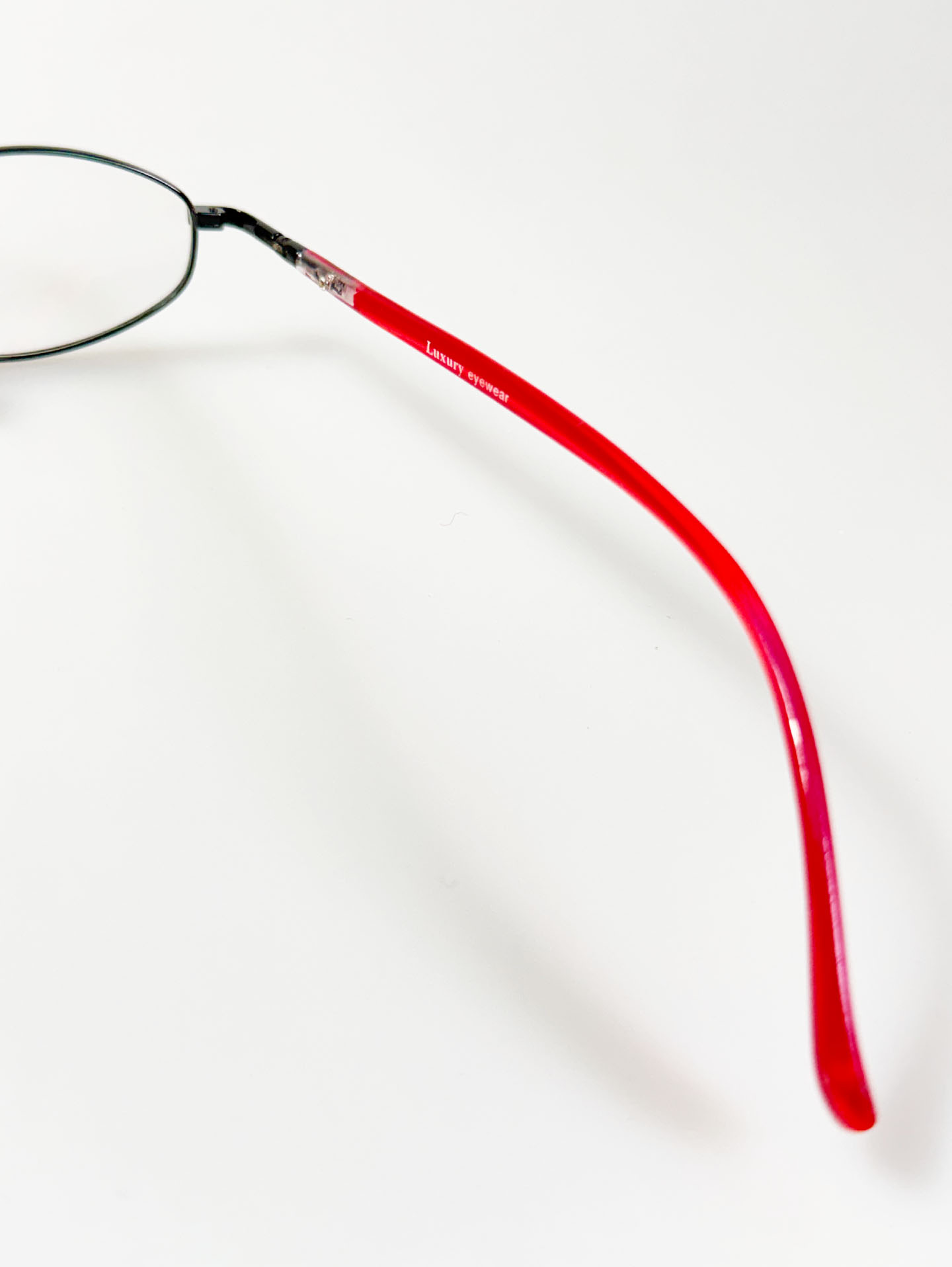 LUXURY EYEWEAR Black Slim Oval Metal Glasses
