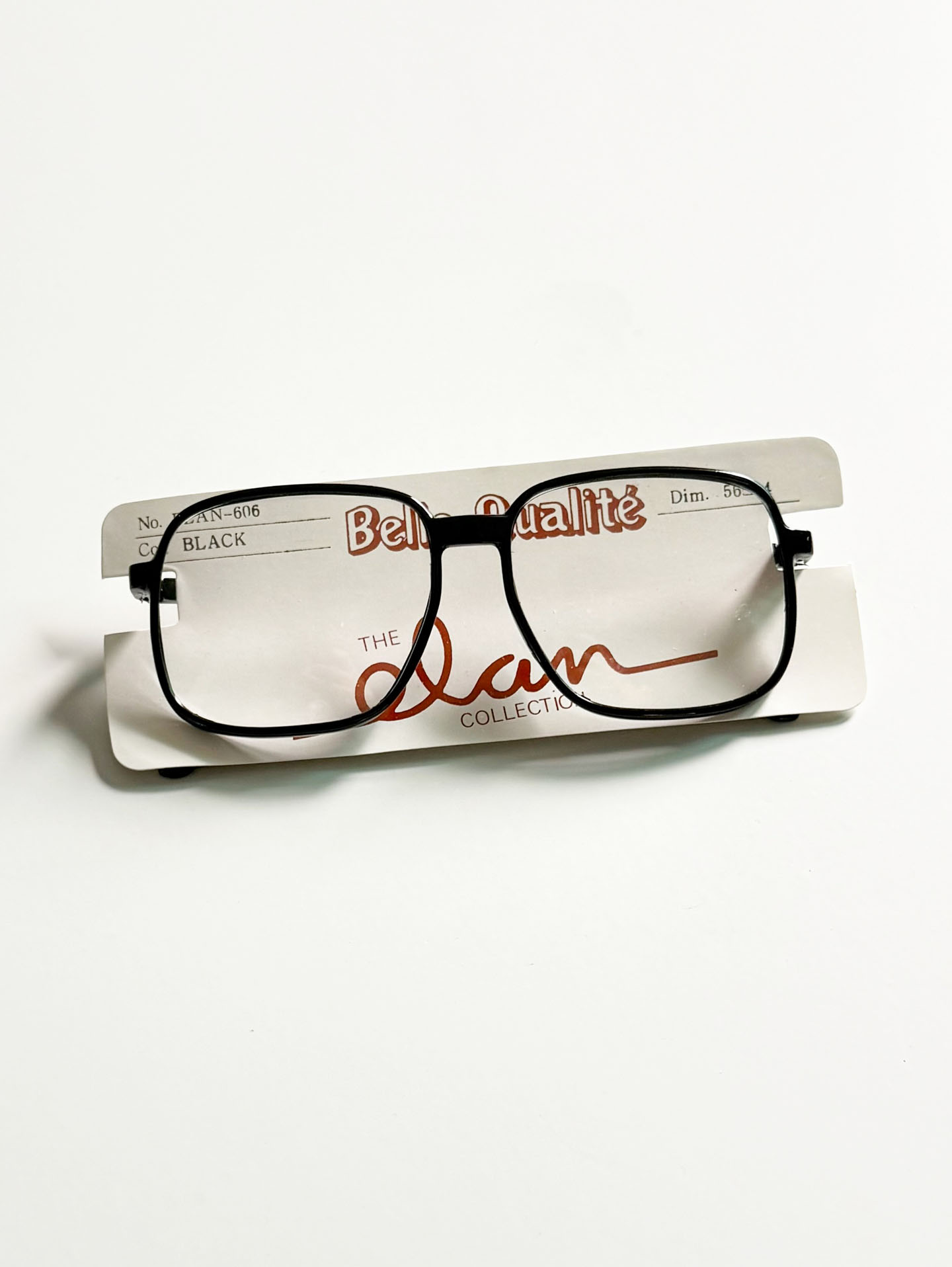 80's ELAN Epoxy Black Oversized Square Horn-Rim Glasses
