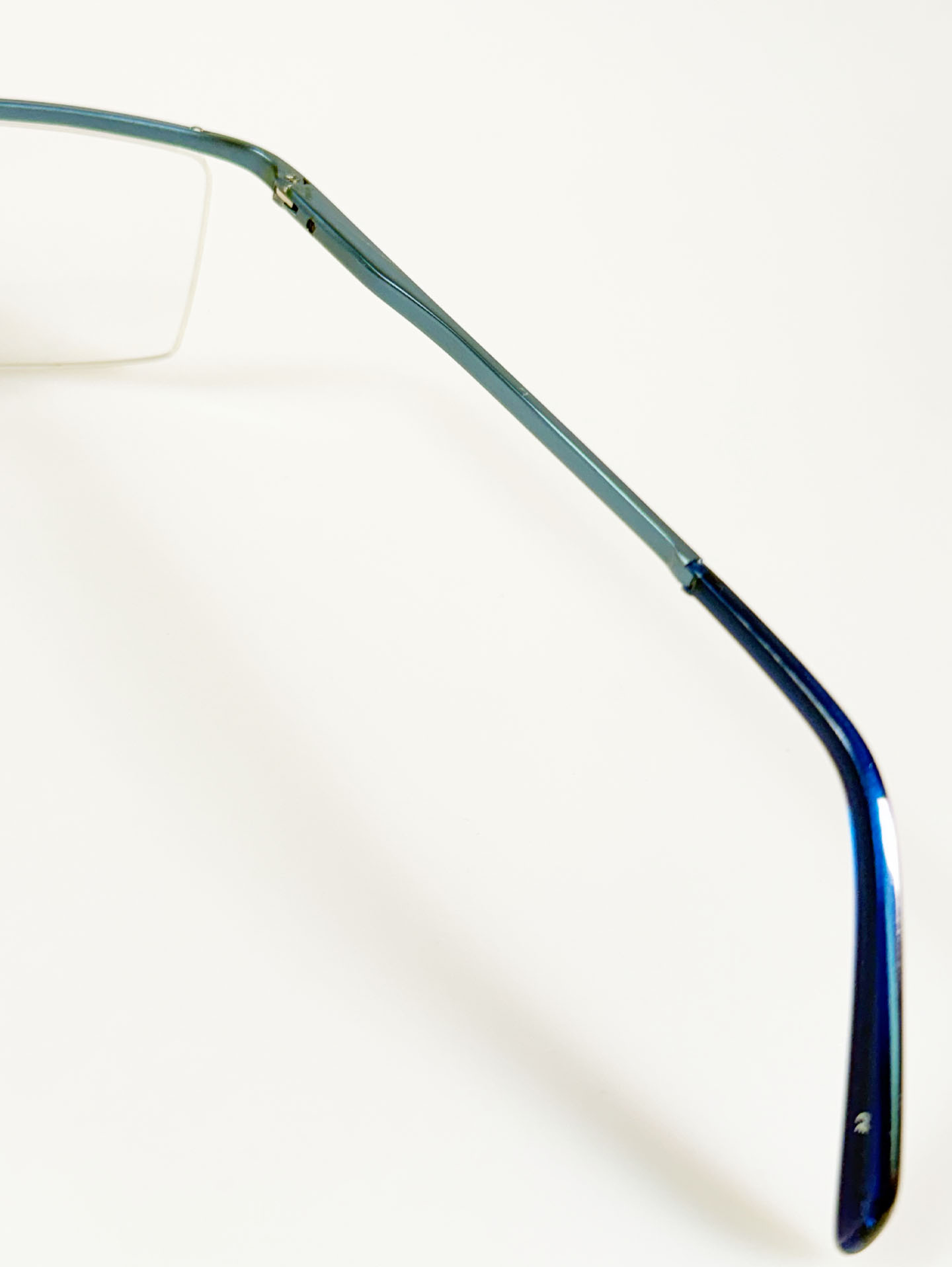 FRANCESCO SMALTO Blue Semi-Rimless Square Metal Glasses