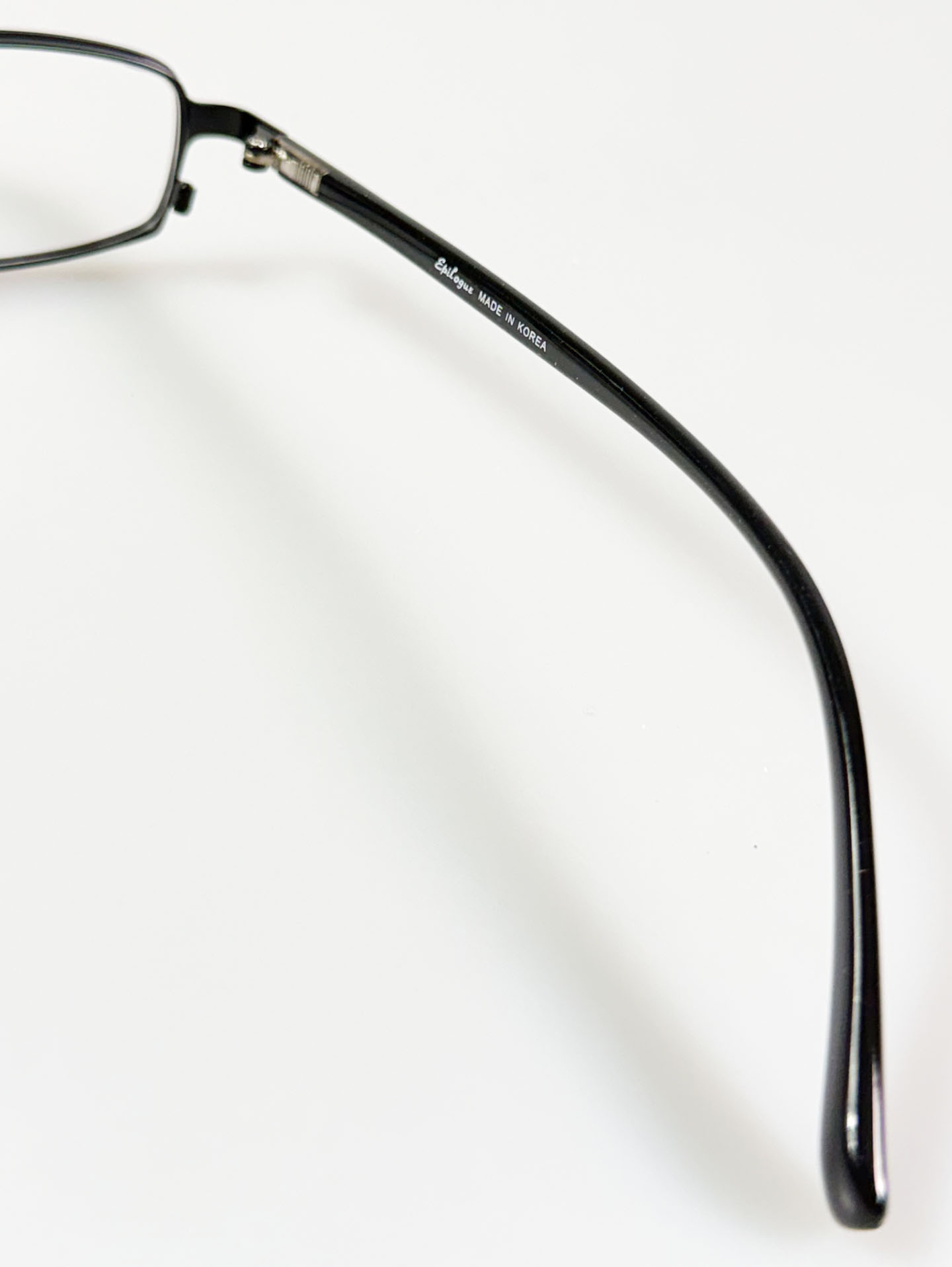 EPILOGUE Black Slim Square Metal Frame Glasses