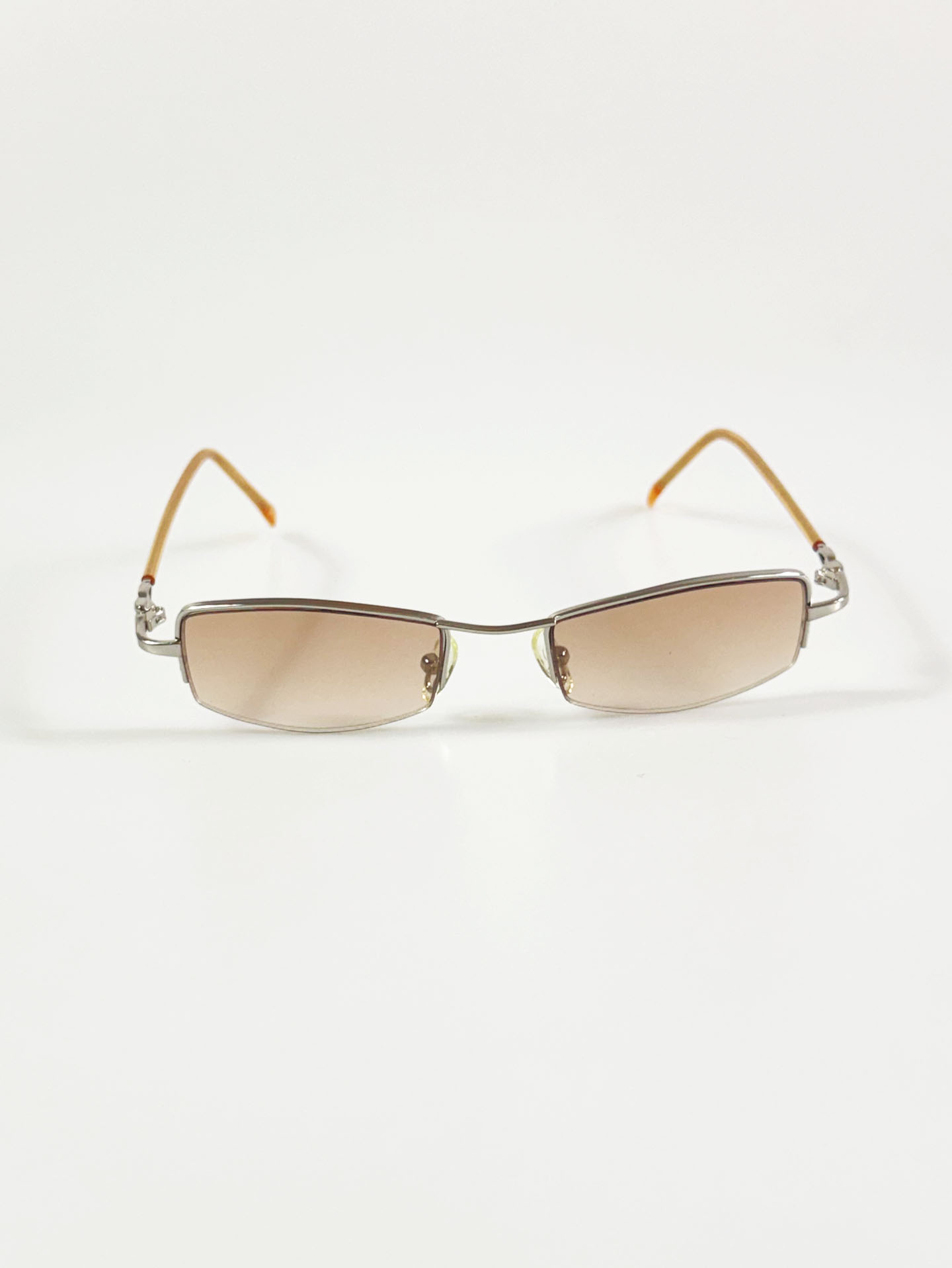 CAPRIO Semi-Rimless Square Metal Tint Sunglasses