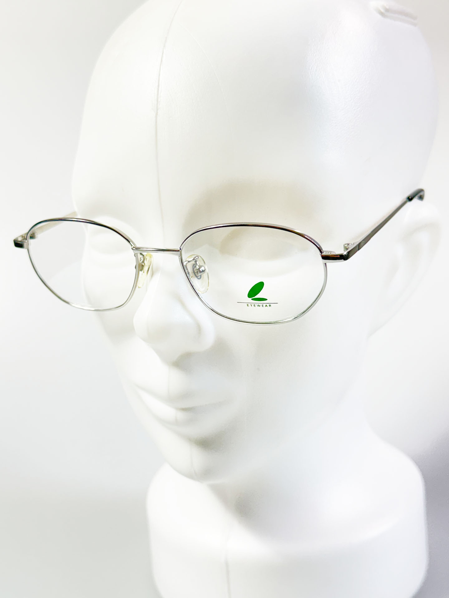 90's DJP Slim Oval Silver Metal Frame Glasses