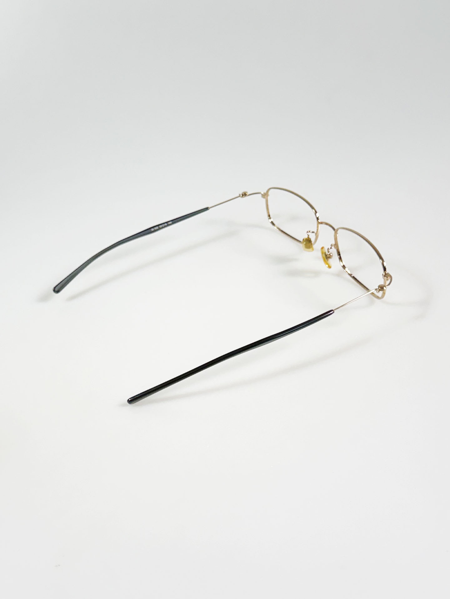 R&B EYEWEAR Gold Slim Square Metal Frame Glasses
