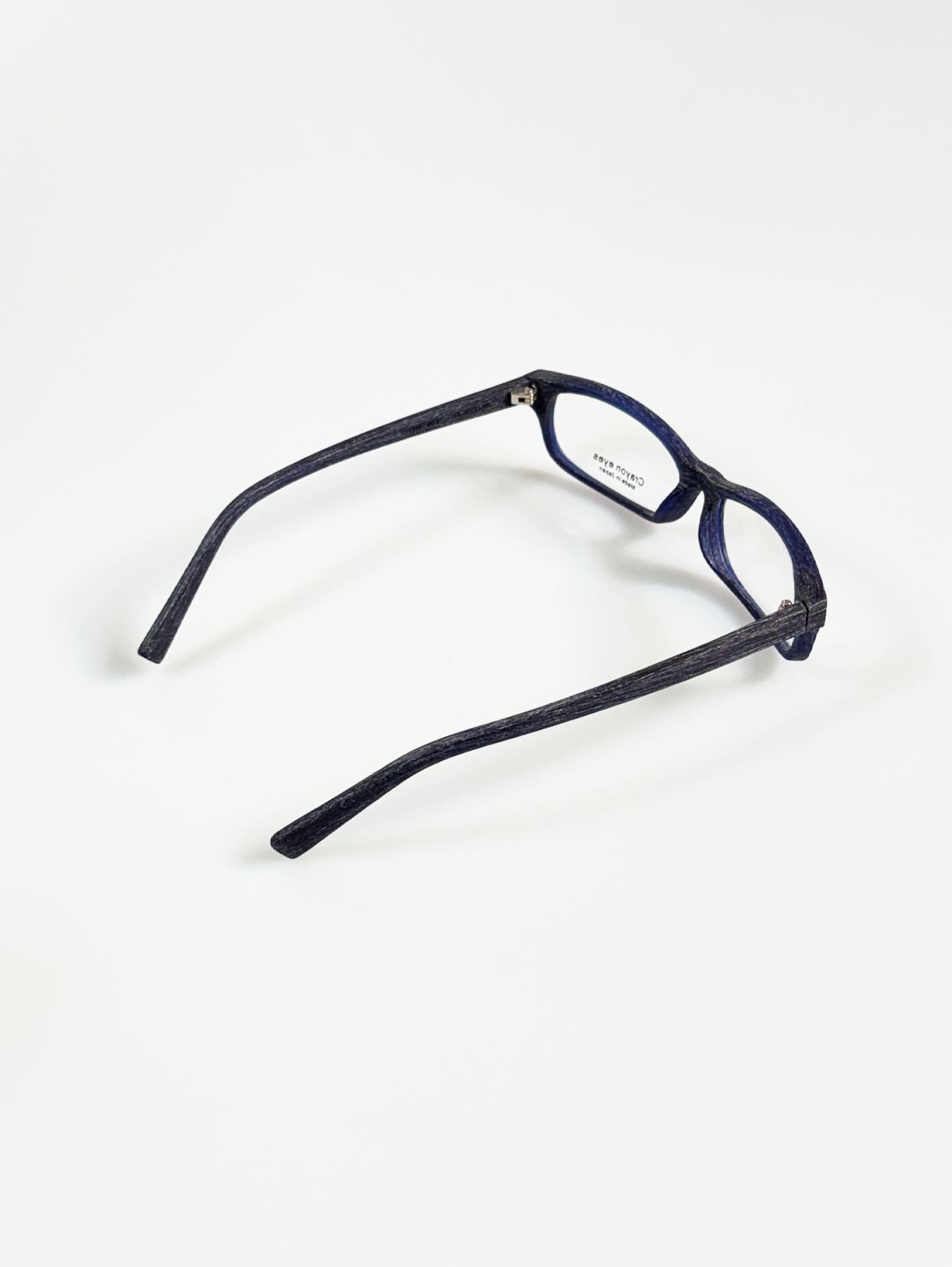 CRAYON EYES Navy Wood Square Frame Glasses (made in Japan)