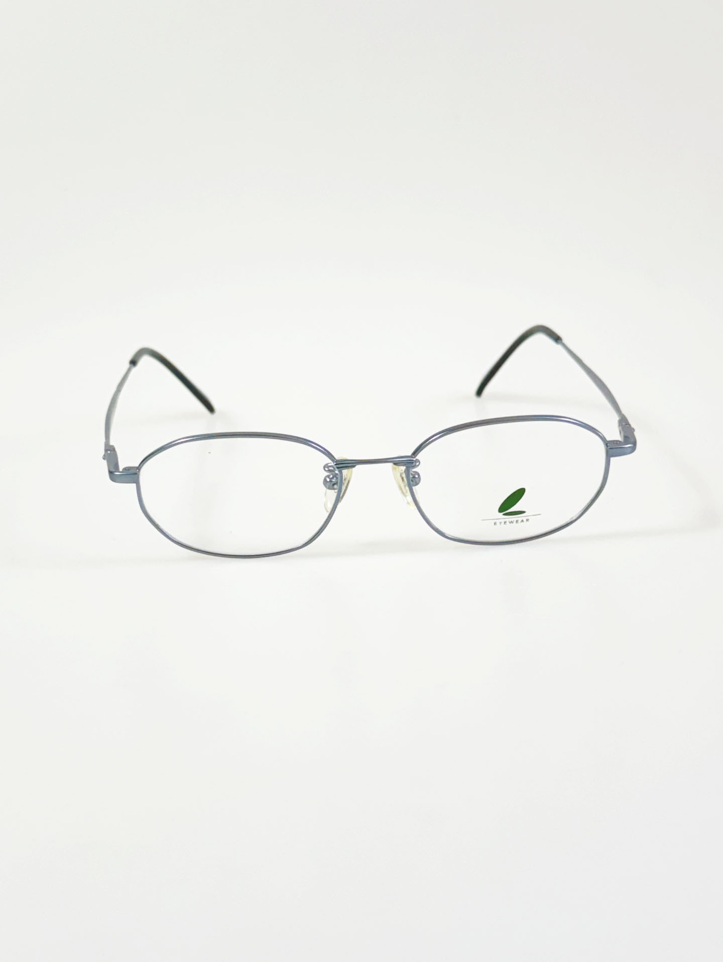 90's DJP Blue Grey Slim Oval Metal Frame Glasses