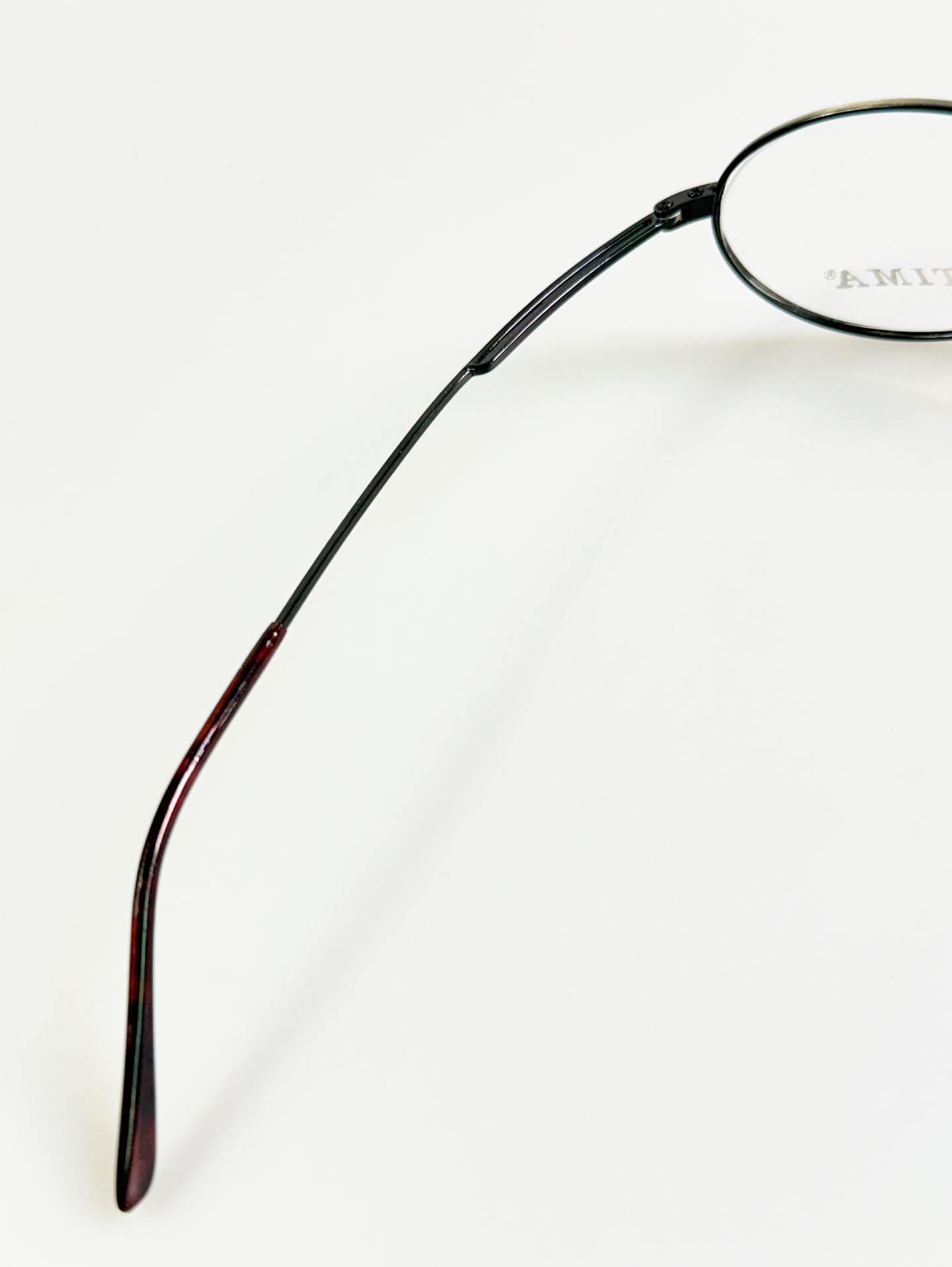 90’s PATIMA Slim Oval Silver-Black Metal Frame Glasses
