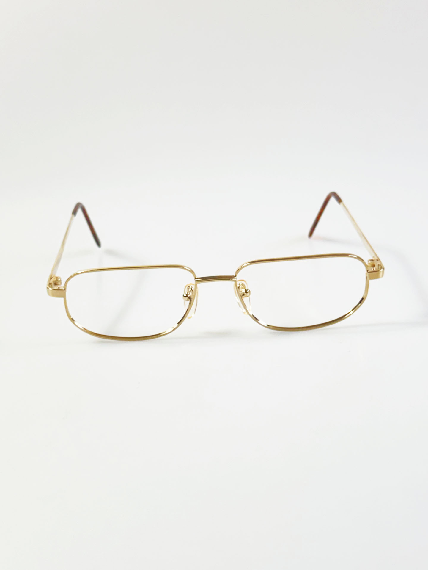 90's TORTOISE Gold Slim Square Metal Frame Glasses
