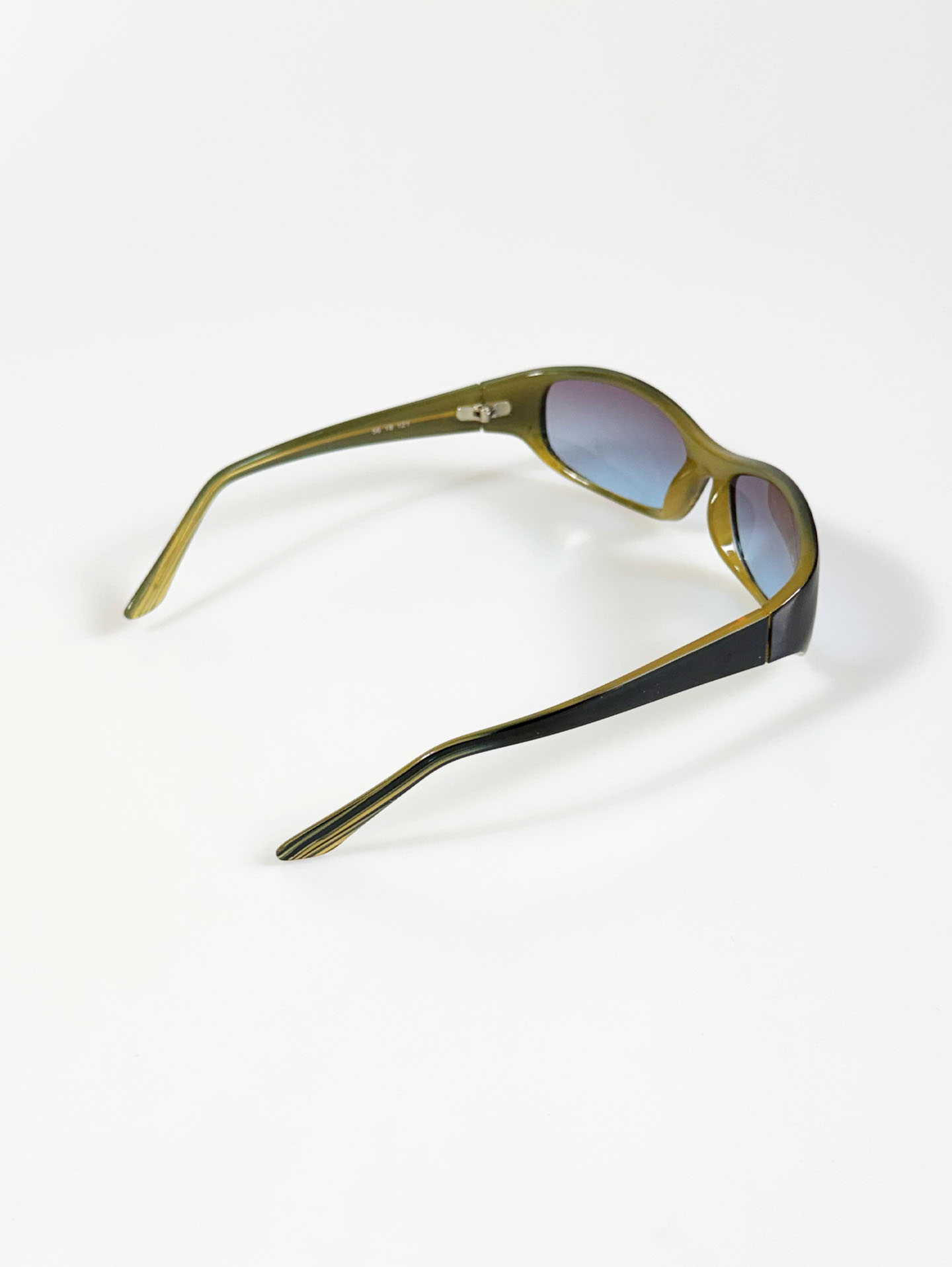 Olive Green Bold Wraparound Square Frame Sunglasses