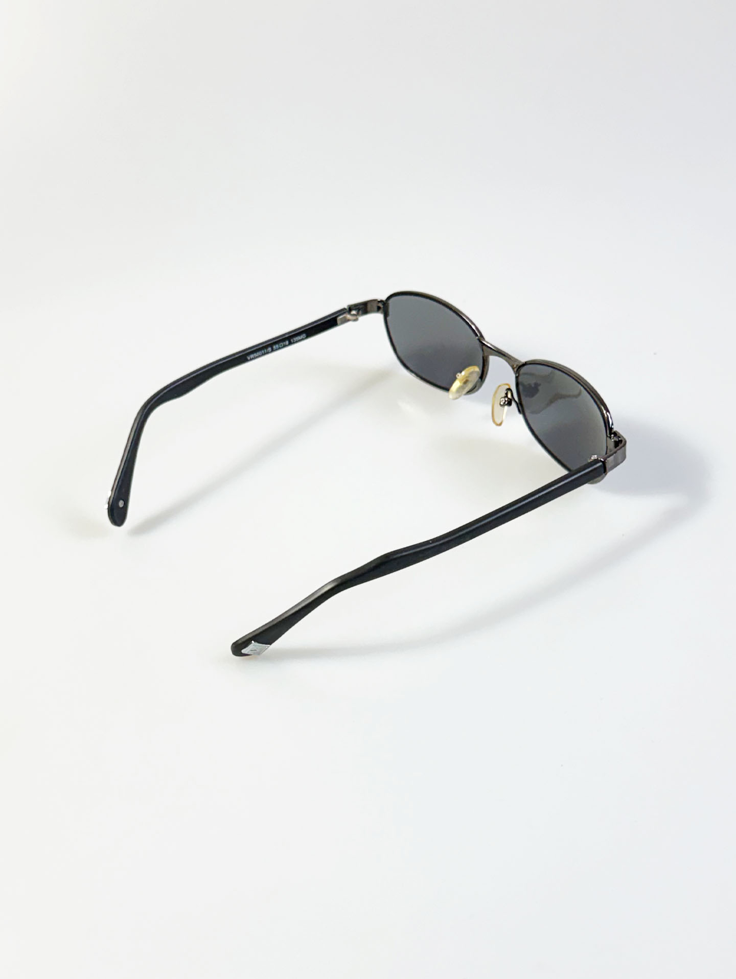 90's Valentino Rudy Slim Oval Gunmetal Sunglasses
