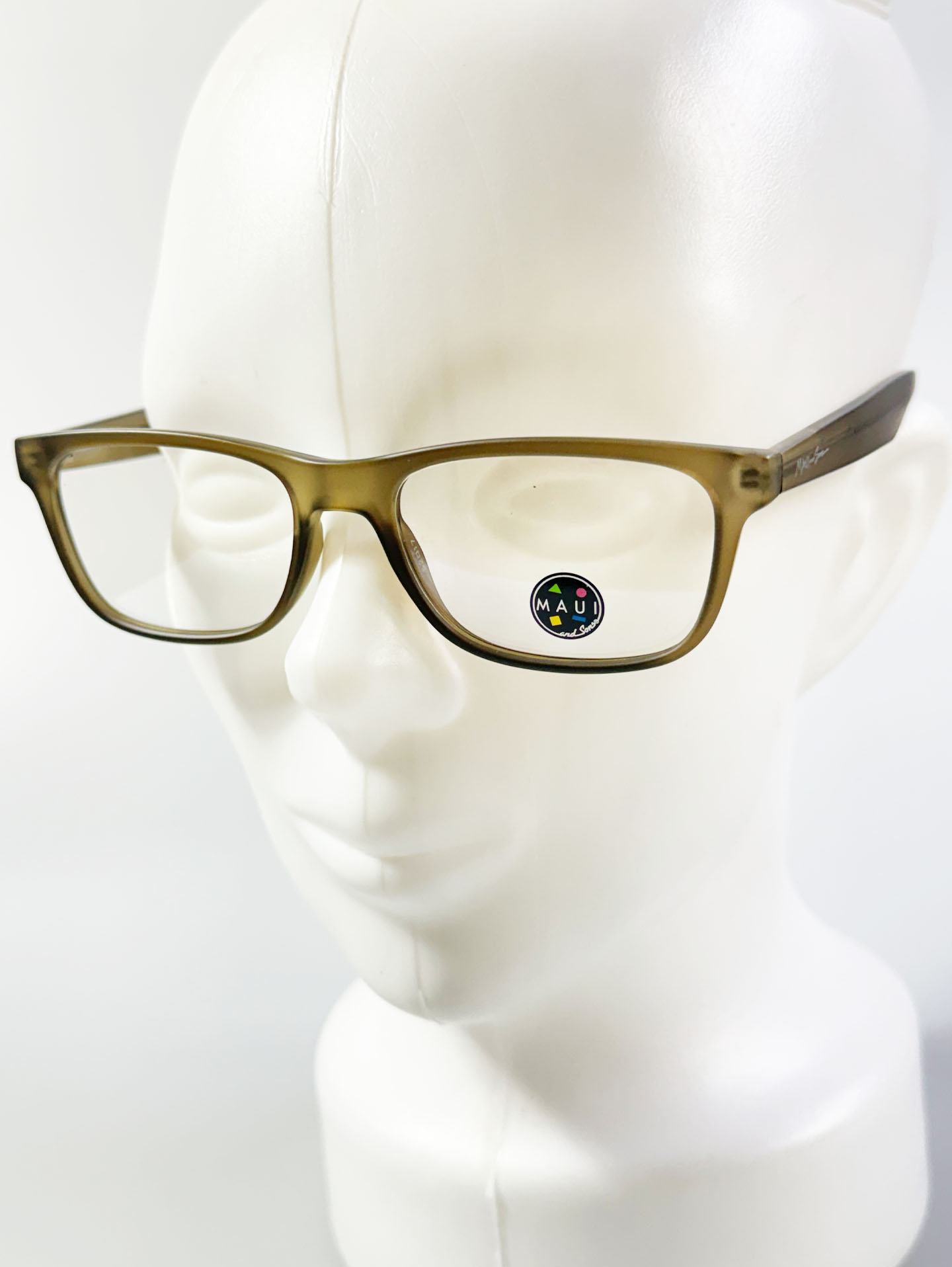 MAUI AND SONS Olive Clear Acetate Square Frame Glasses