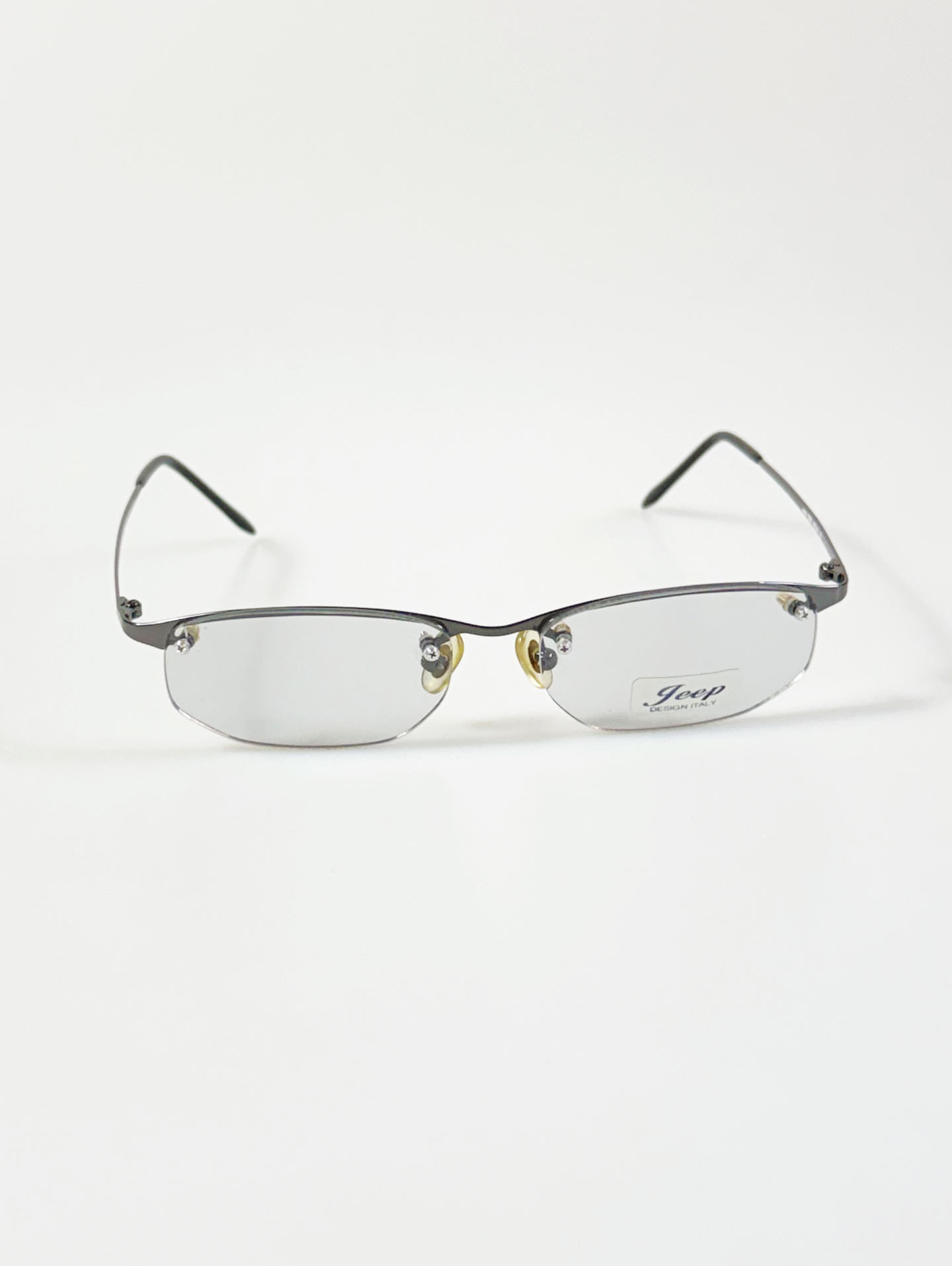JEEP Gunmetal Half-Rim Square Frame Glasses