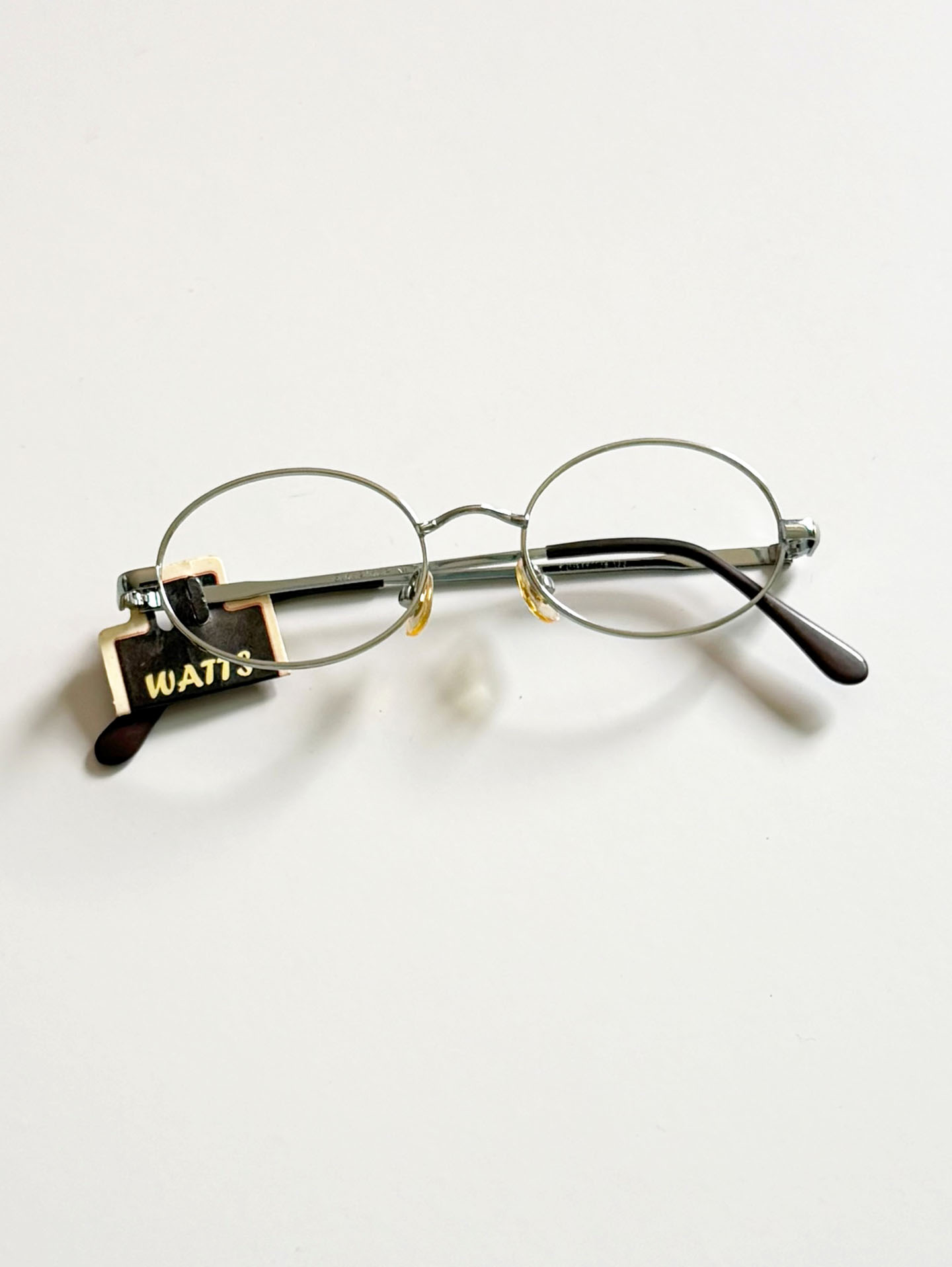 90's WATTS Silver Oval Metal Frame Glasses