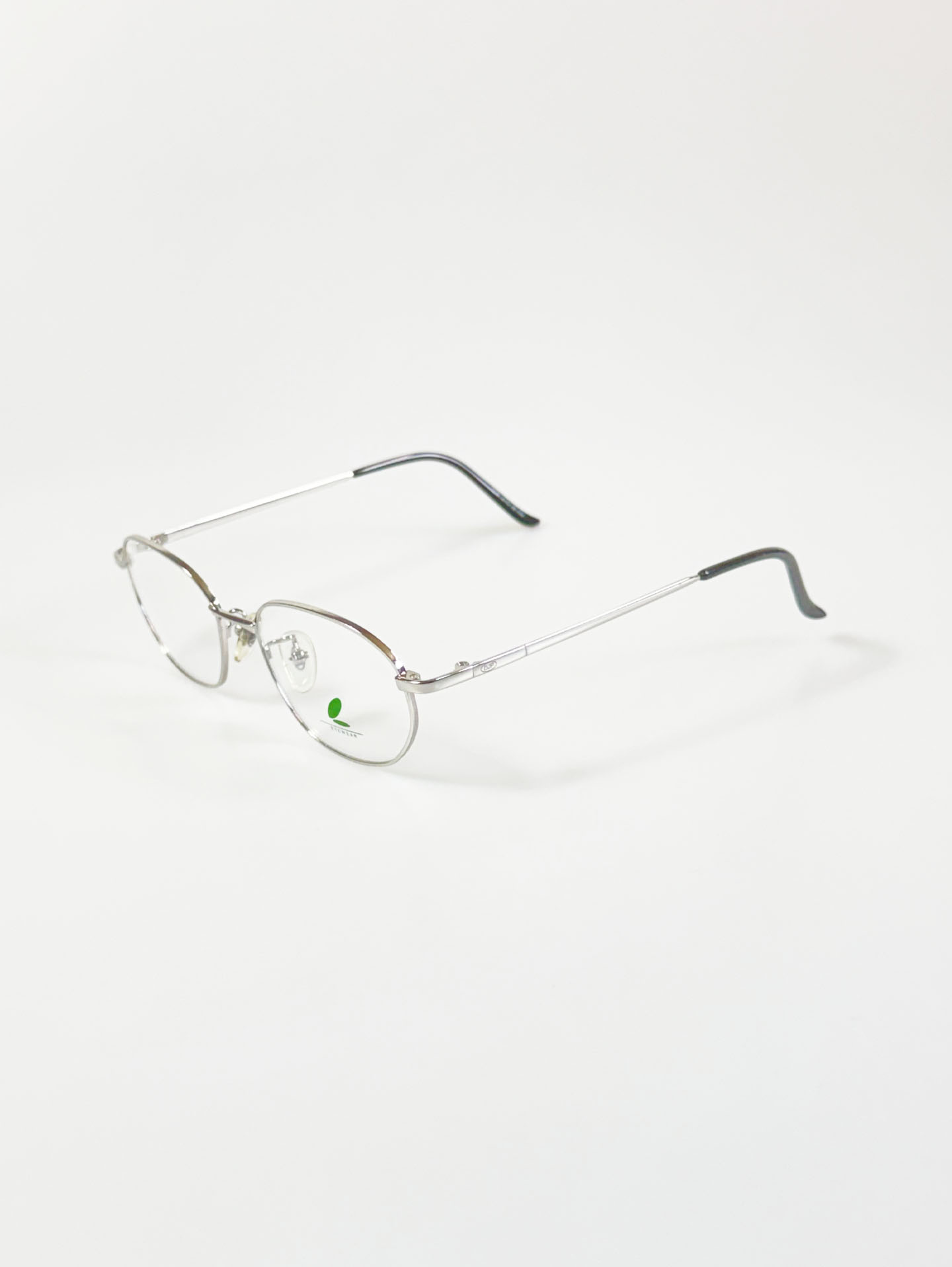 90's DJP Slim Oval Silver Metal Frame Glasses