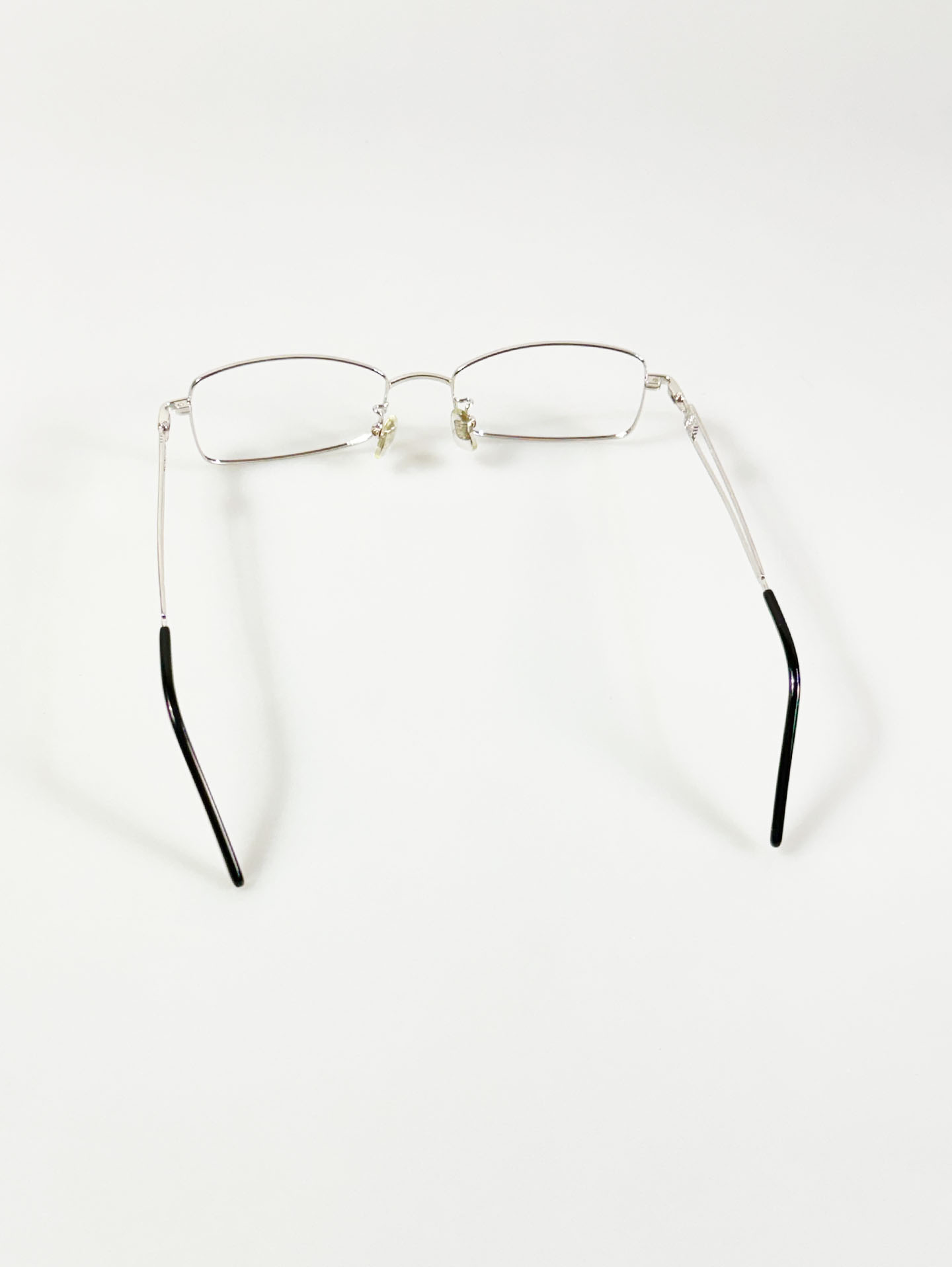 R&B Eyewear Silver Slim Square Metal Glasses