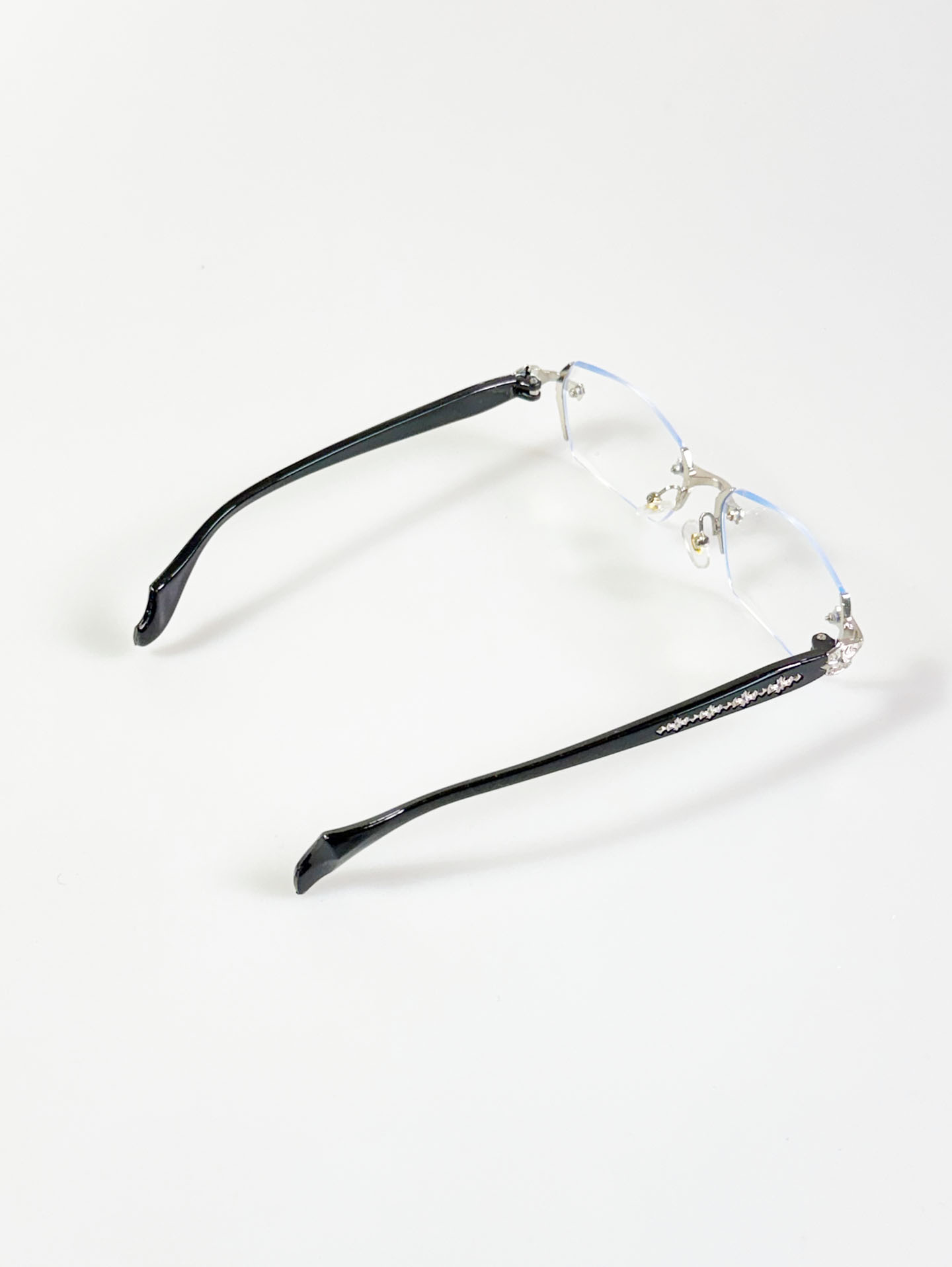 Rimless Slim Square Metal Frame Glasses