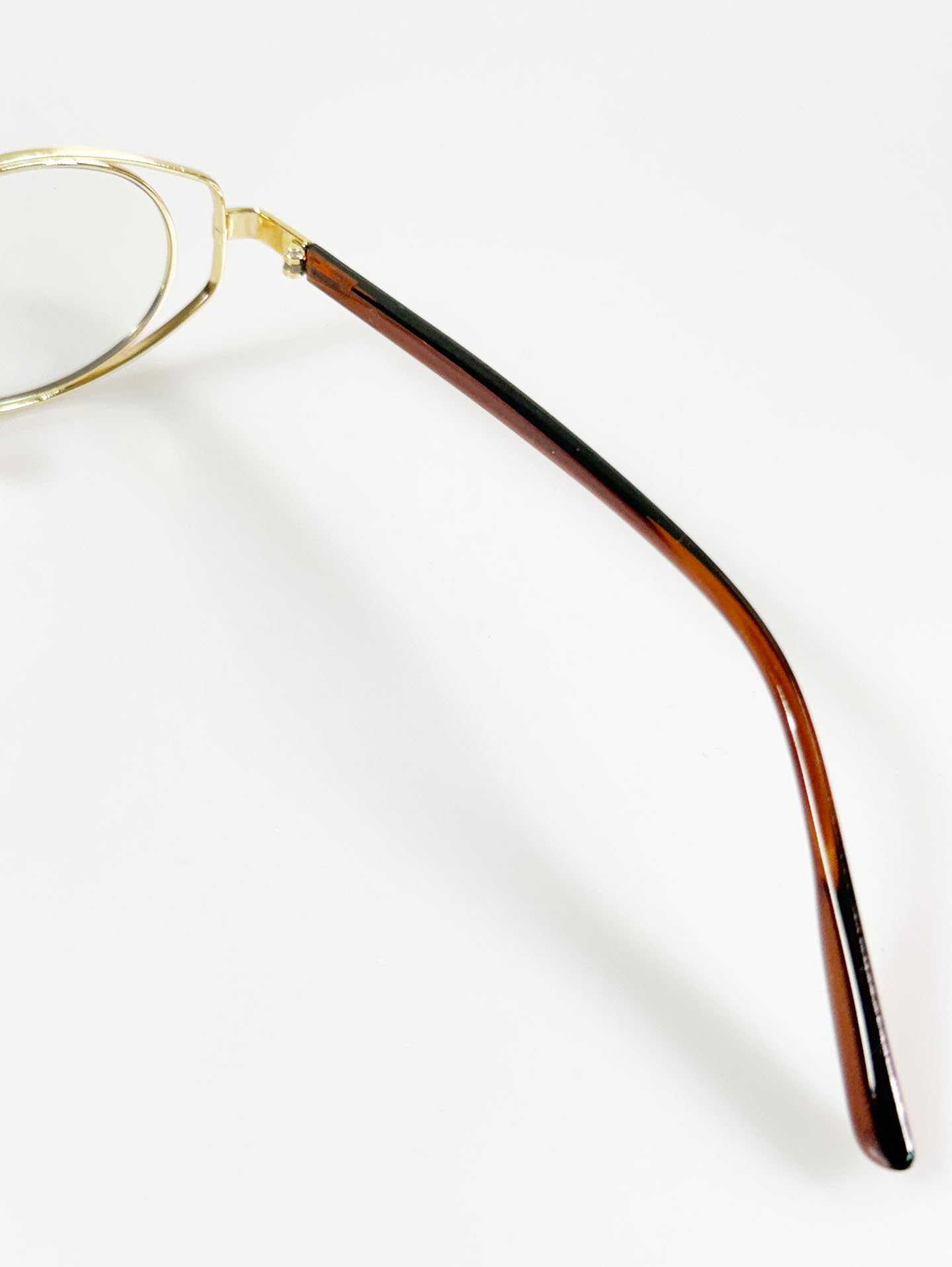 90’s Gold Metal Slim Oval Double Rim Frame Glasses