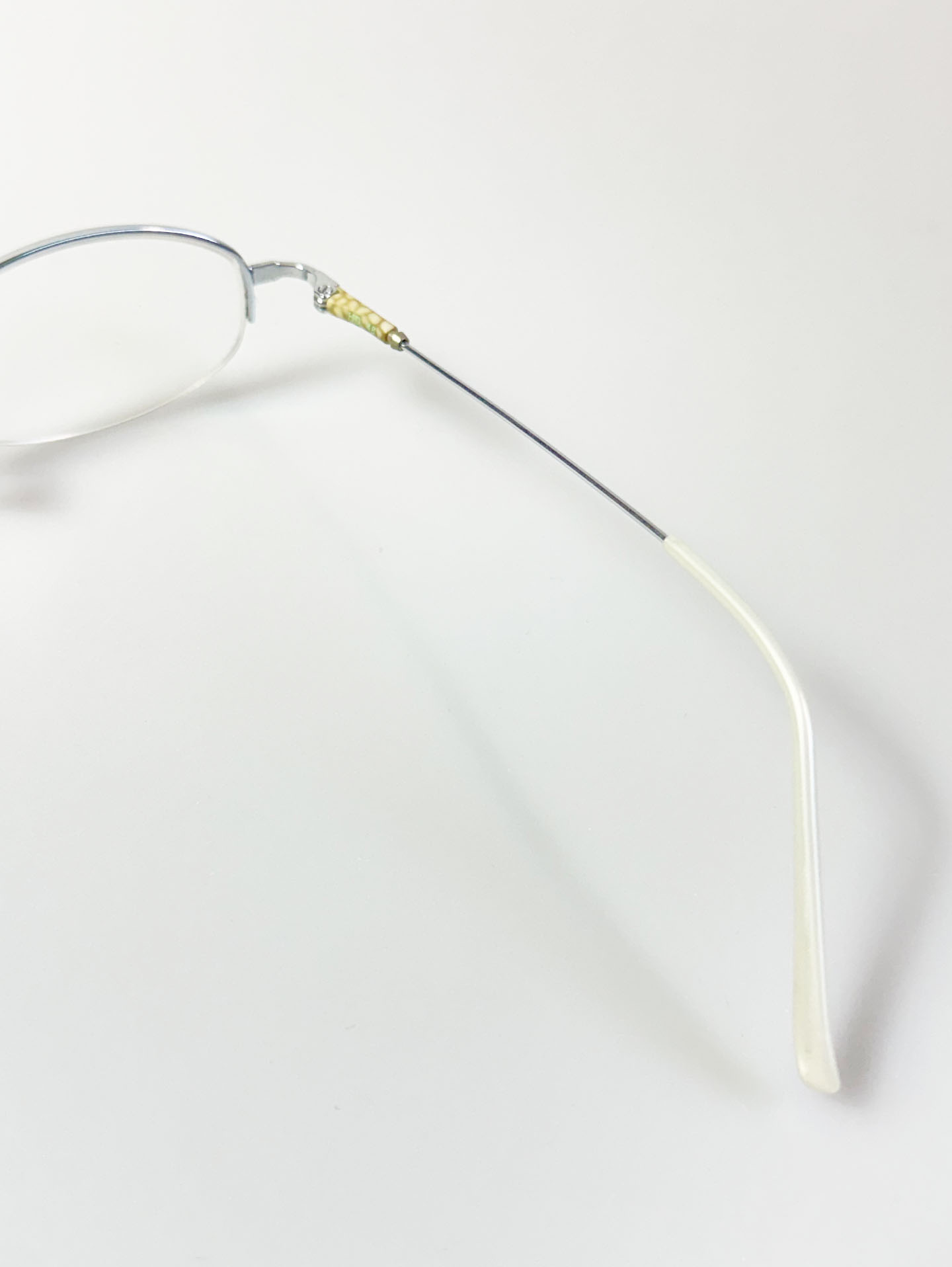 Vagelis SIlver Oval Half Rim Metal Glasses