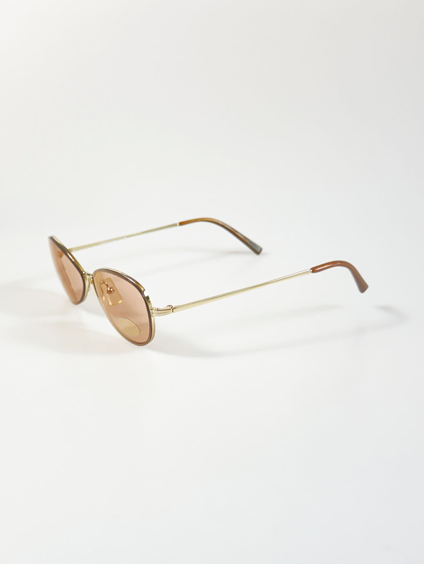IXRON Gold Rimless Oval Metal Tint Sunglasses