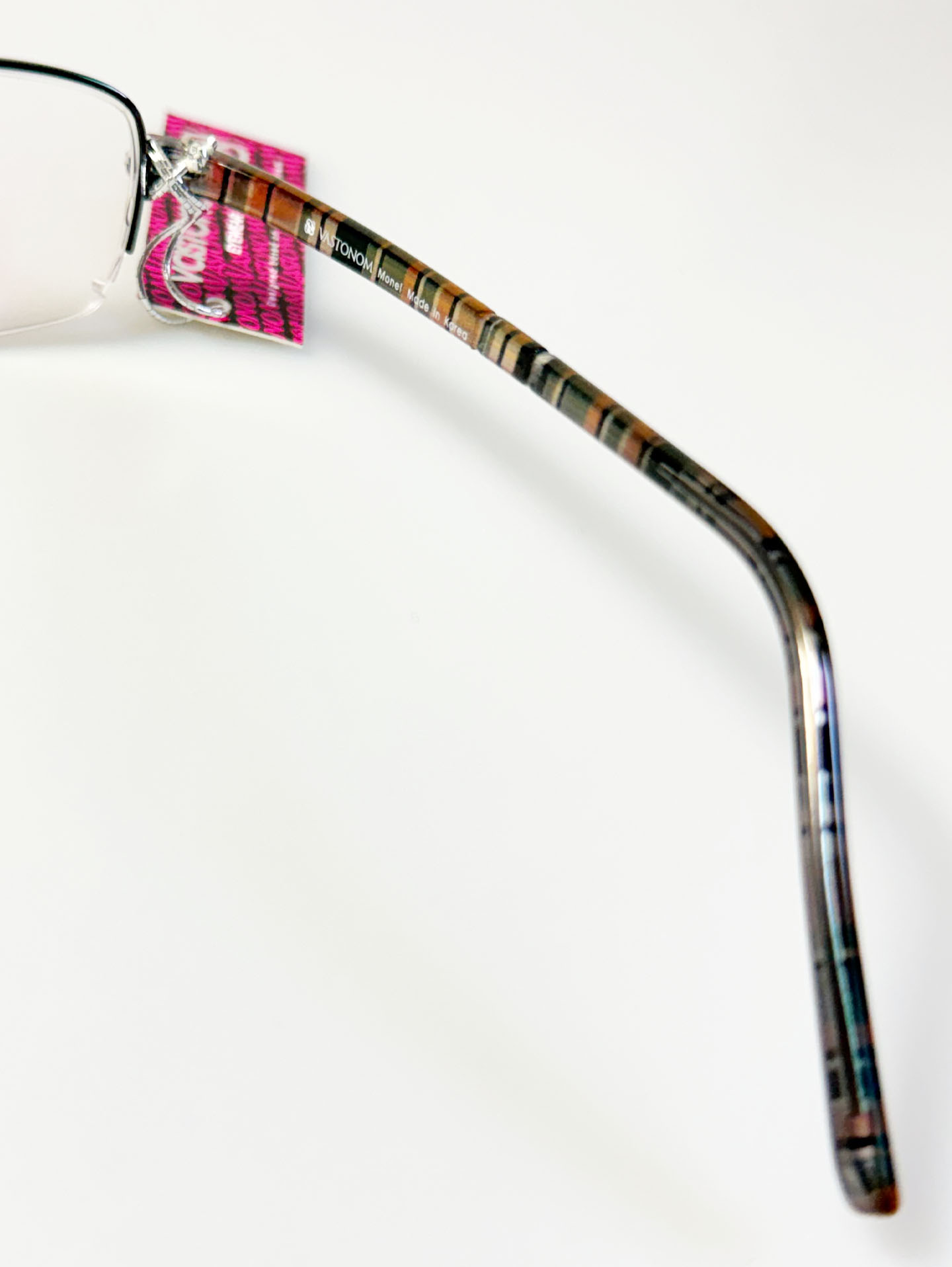 VASTONOM Dark Silver Semi-Rimless Square Frame Glasses