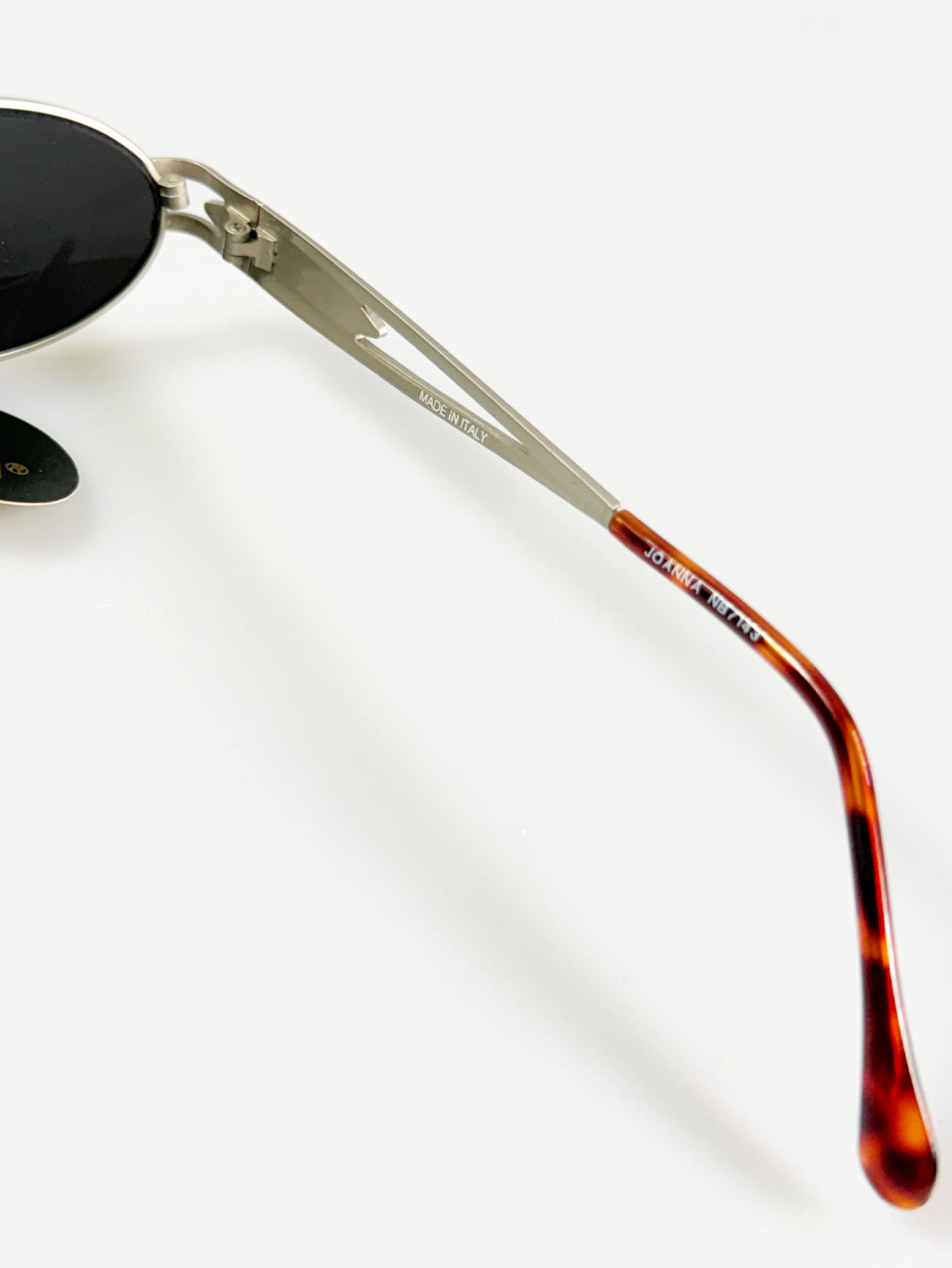 90's JOANNA Silver Slim Oval Metal Frame Sunglasses