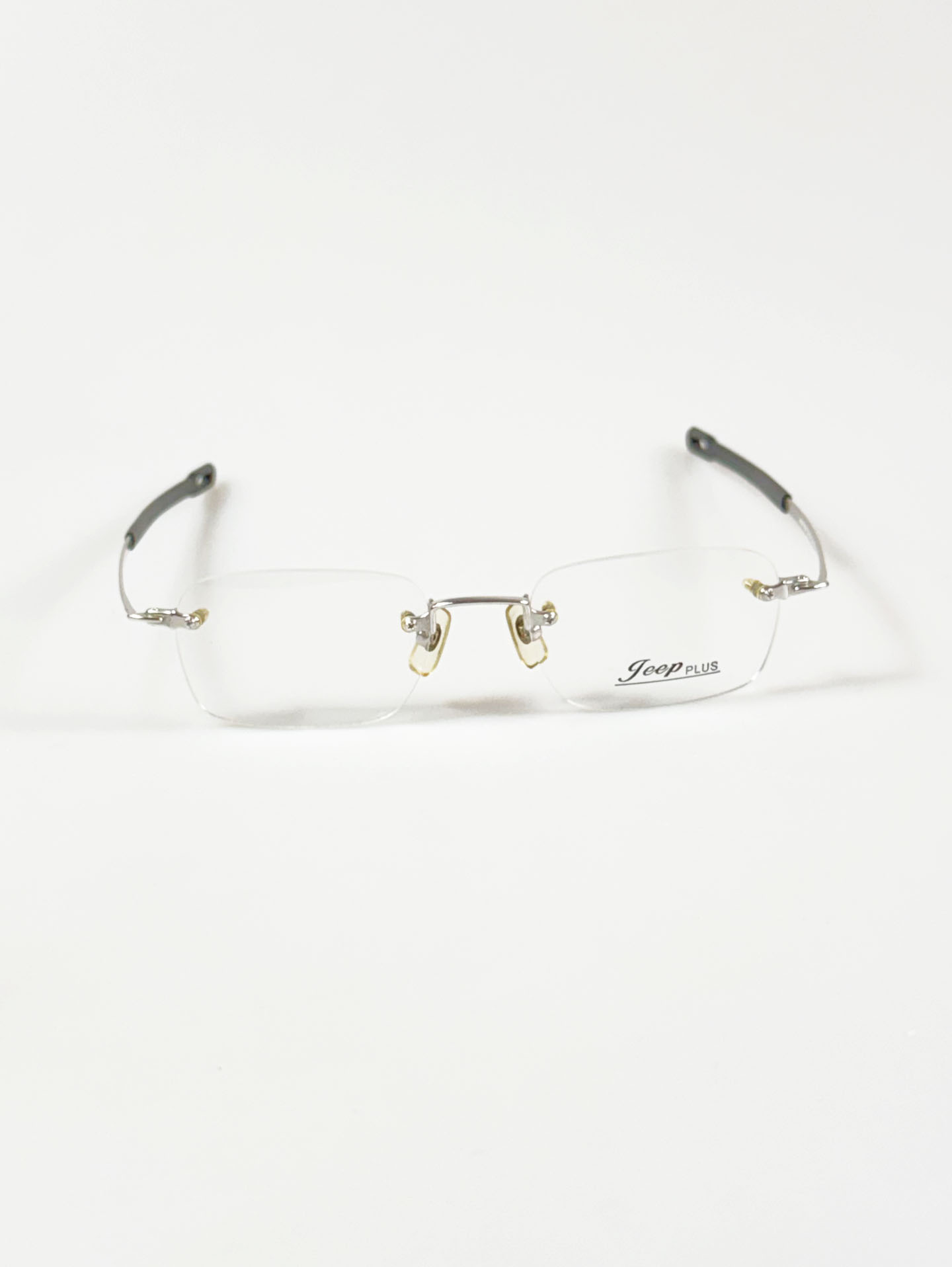 JEEP Silver Rimless Square Metal Frame Glasses