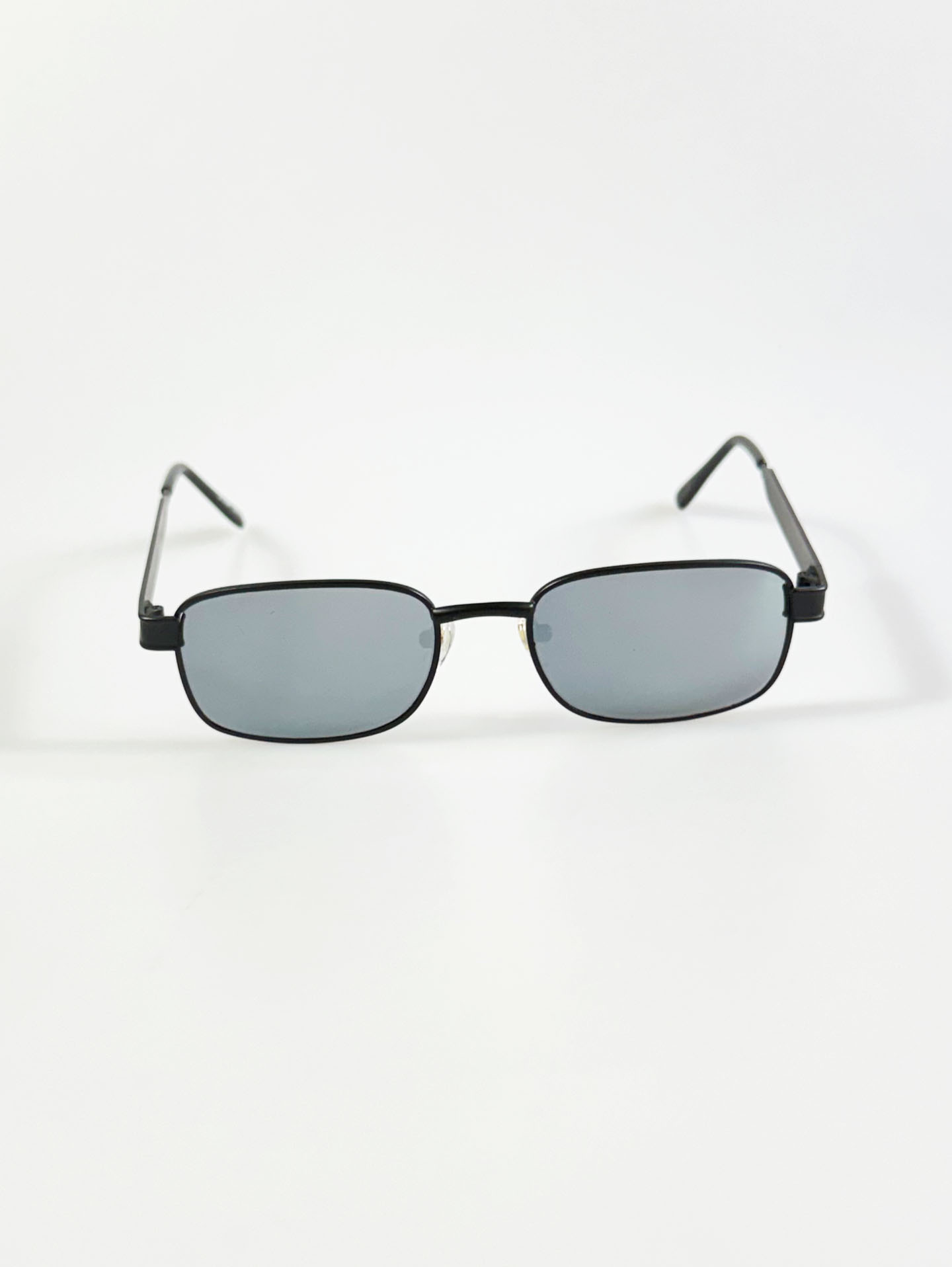 90's JOANNA Black Slim Square Metal Sunglasses