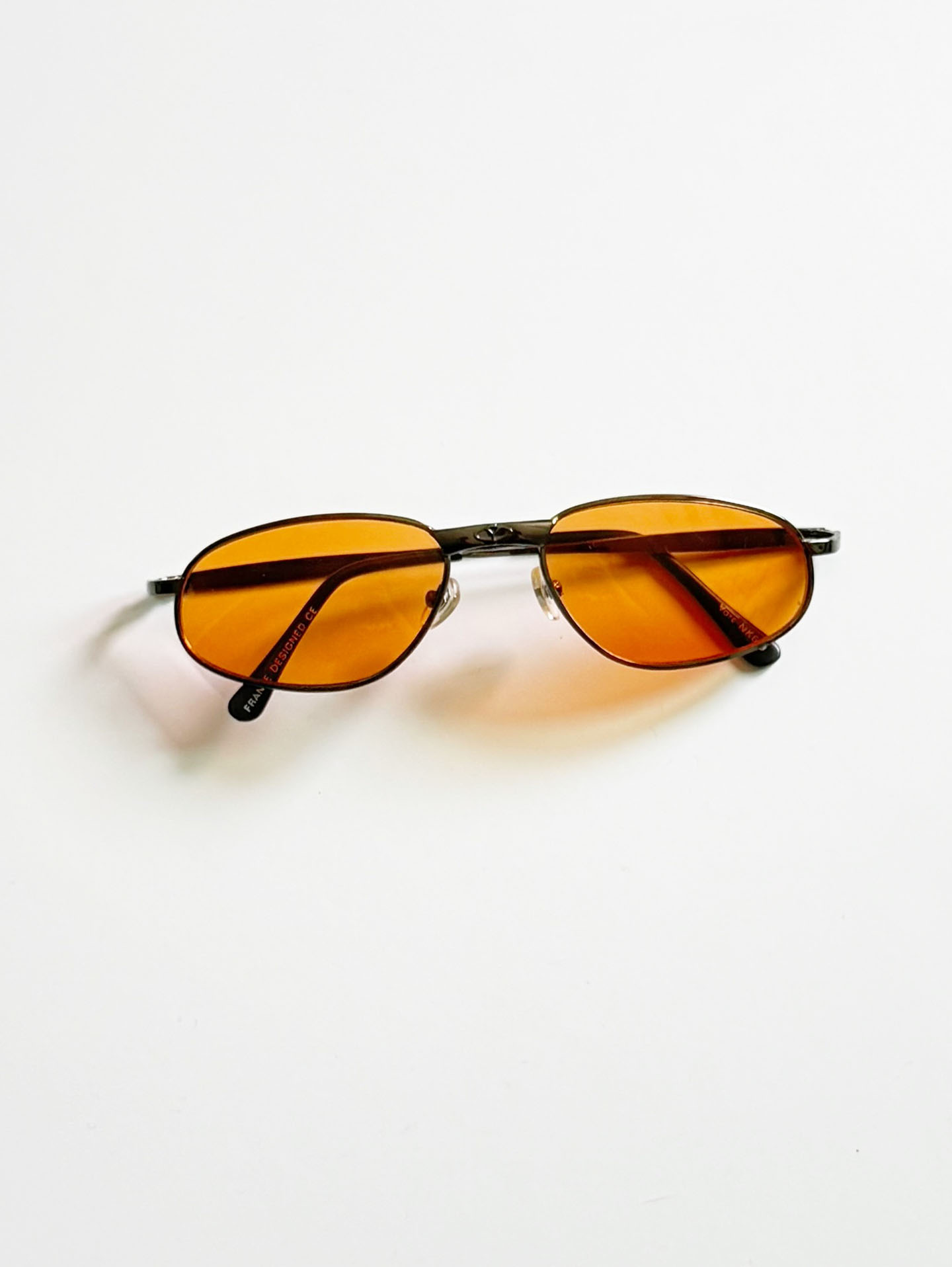 VOTE Slim Oval Metal Frame Tinted Sunglasses