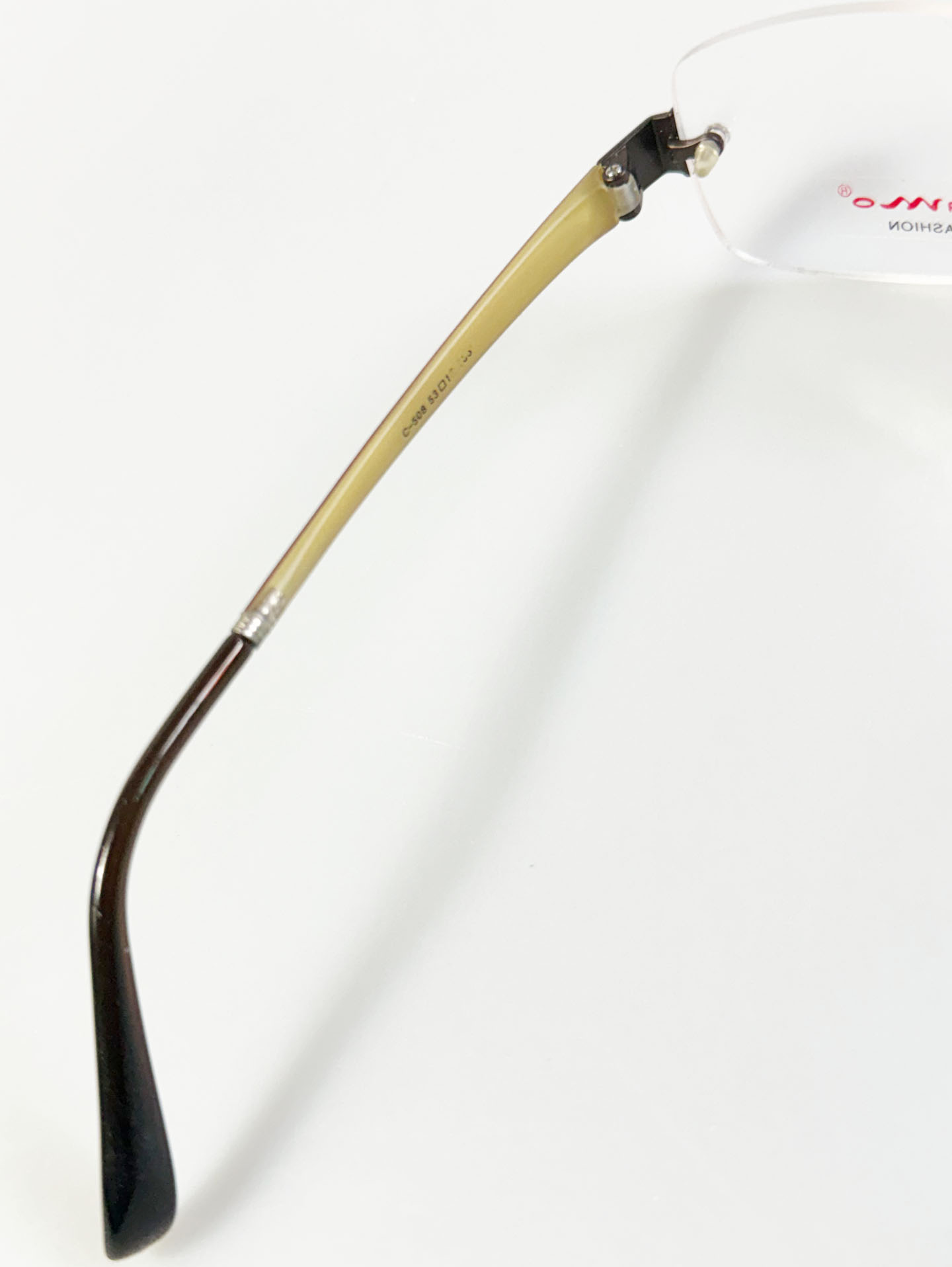CAMO FASHION Dark Brown Rimless Square Metal Glasses
