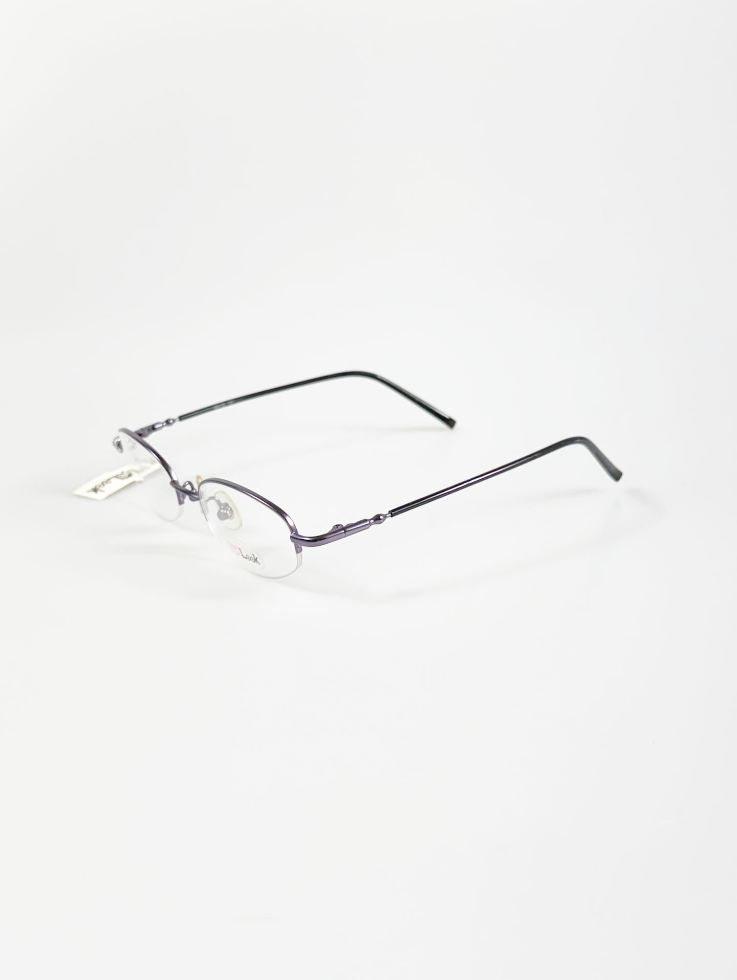 EyeLook Purple Half-Rim Square Metal Frame Glasses