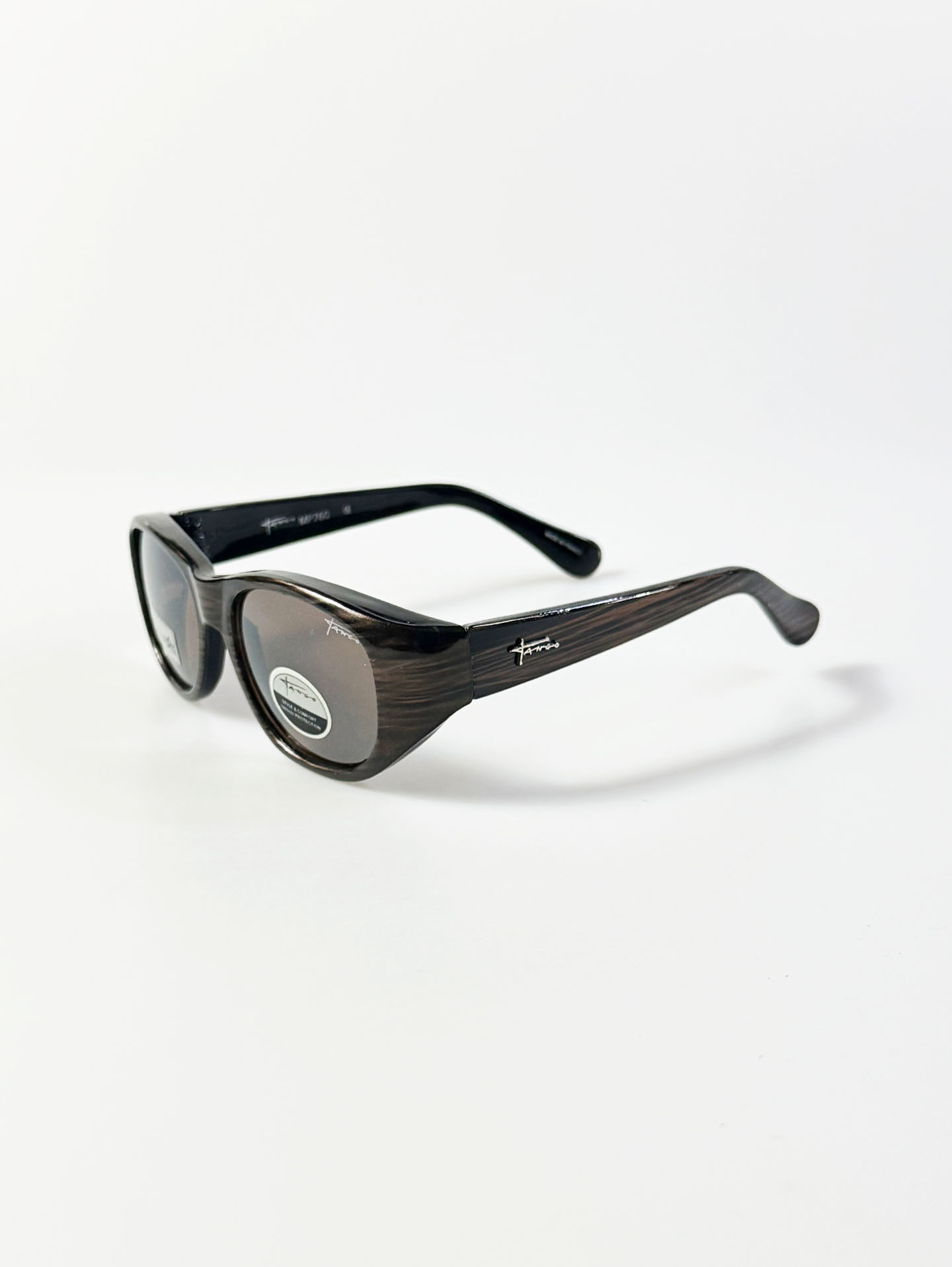 TANGO Brown Woodgrain Optyl Bold Oval Sunglasses