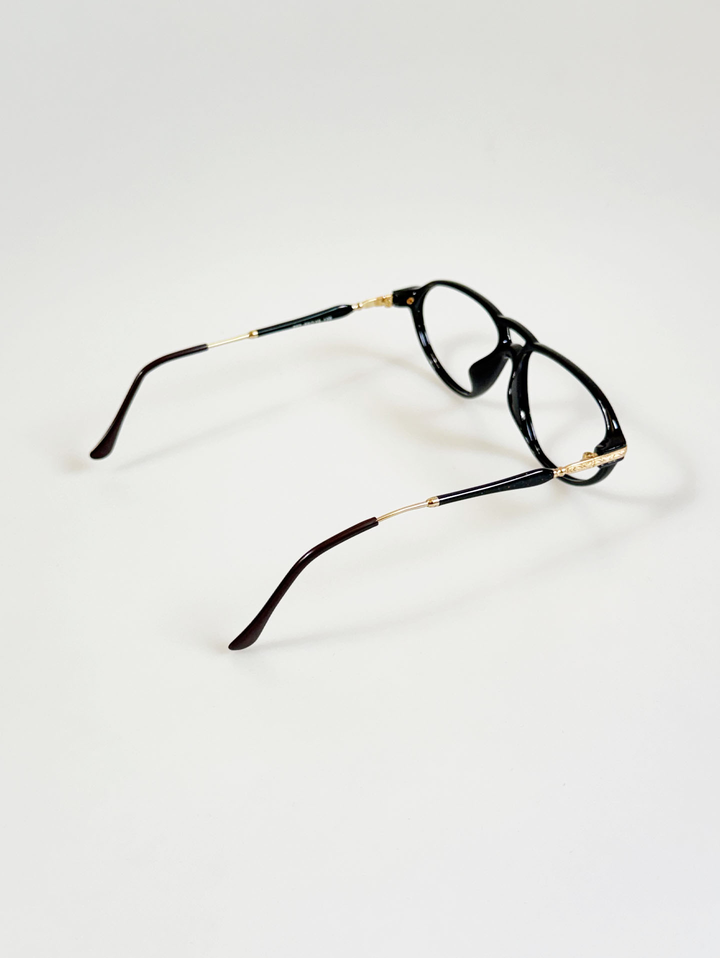 90's ALBATROSS Black Boeing Combination Horn-Rim Frame Glasses