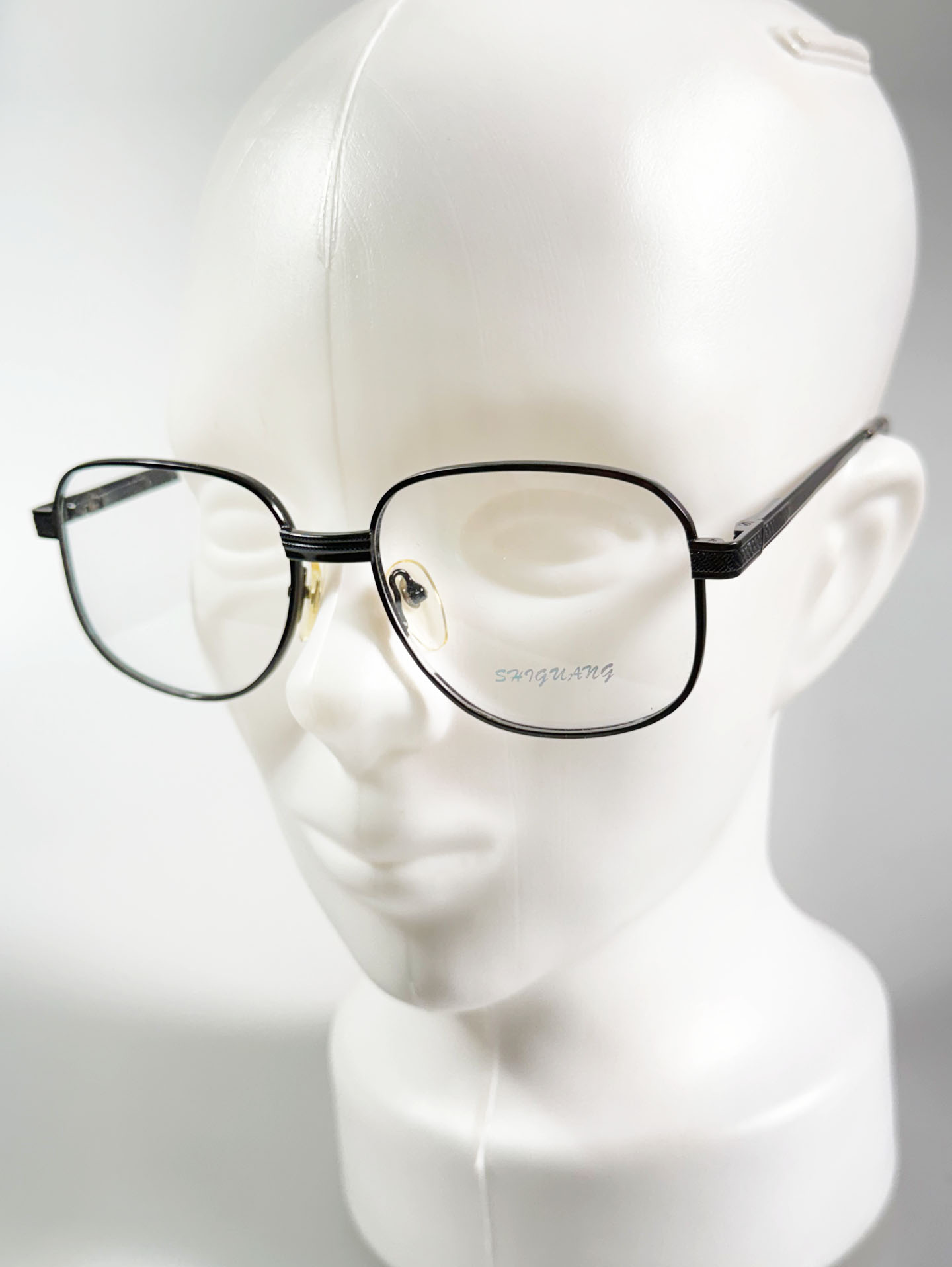 90's Black Oversized Square Metal Glasses