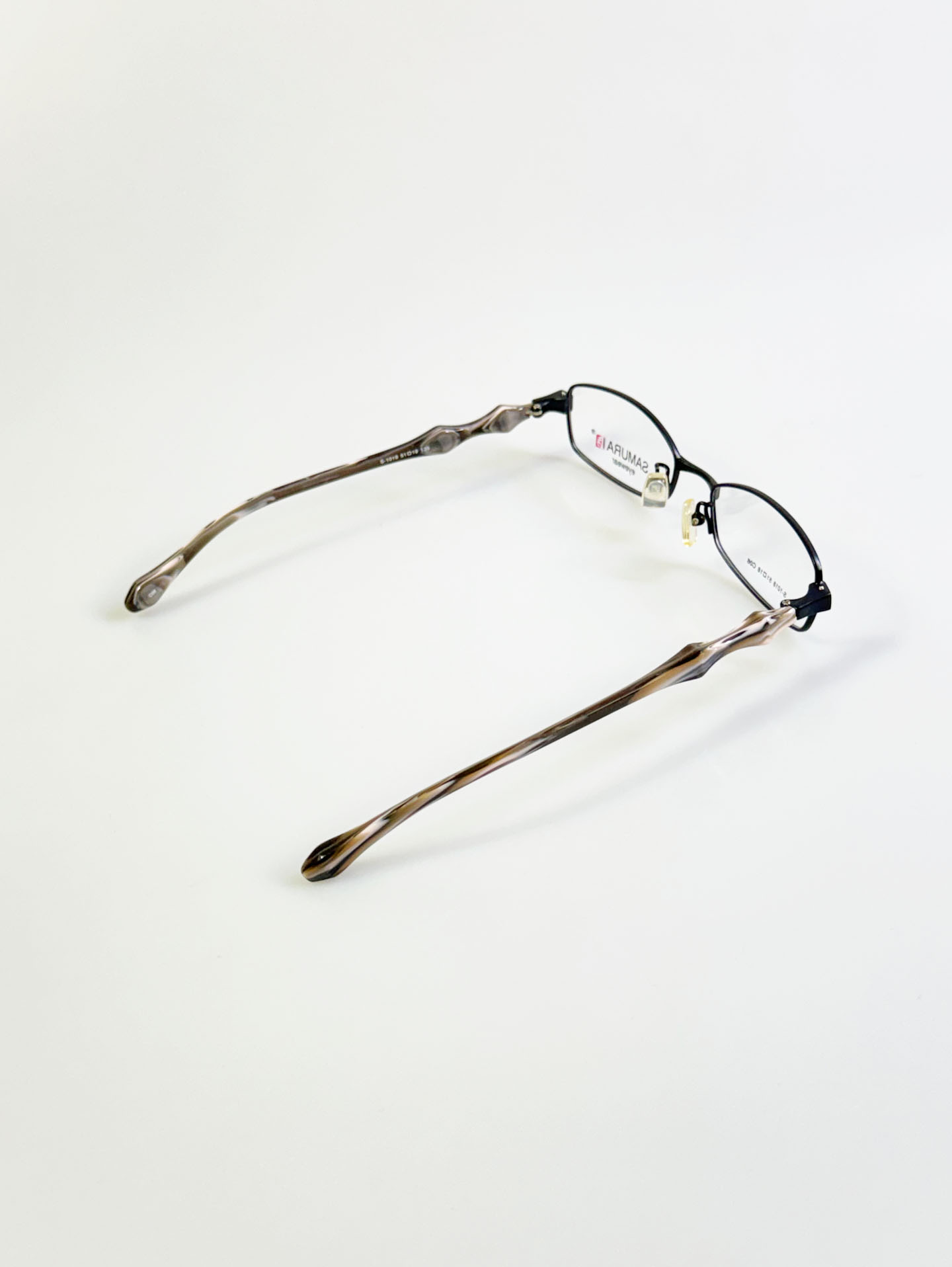 SAMURAI Eyewear Black Slim Square Metal Frame Glasses