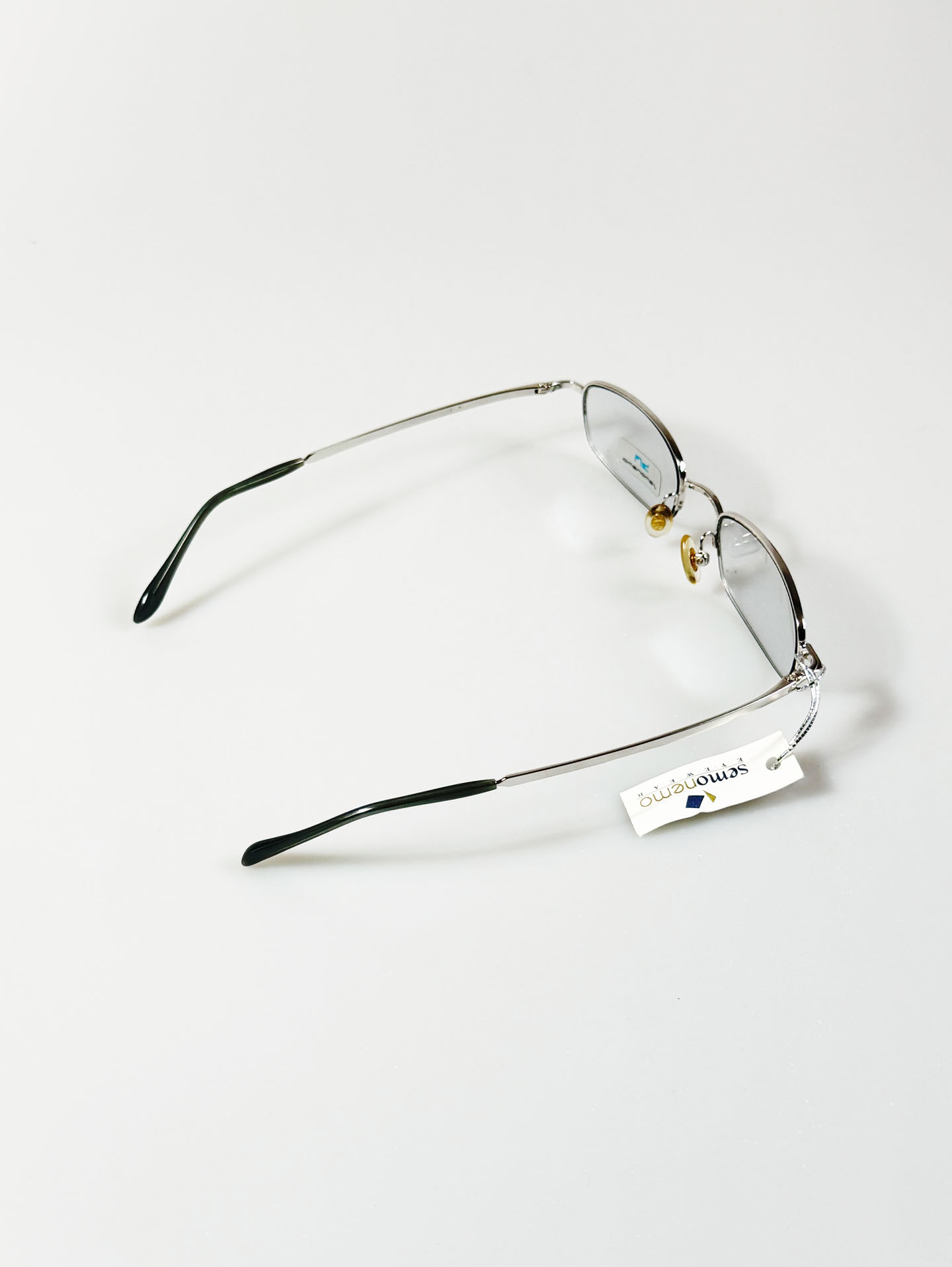 Semoremo Silver Semi-Rimless Square Metal Frame Glasses