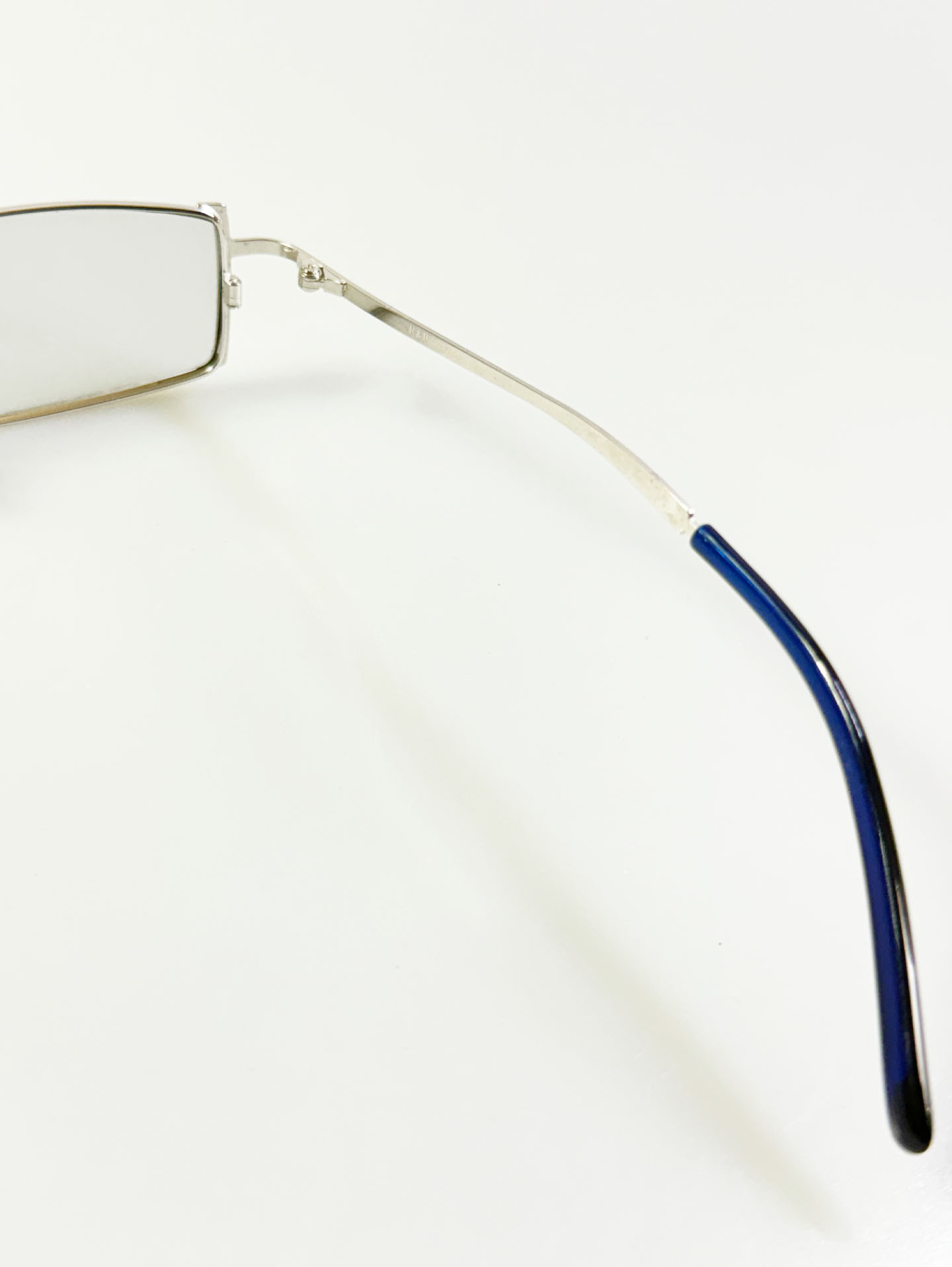 R&B Eyewear Silver Slim Square Metal Glasses