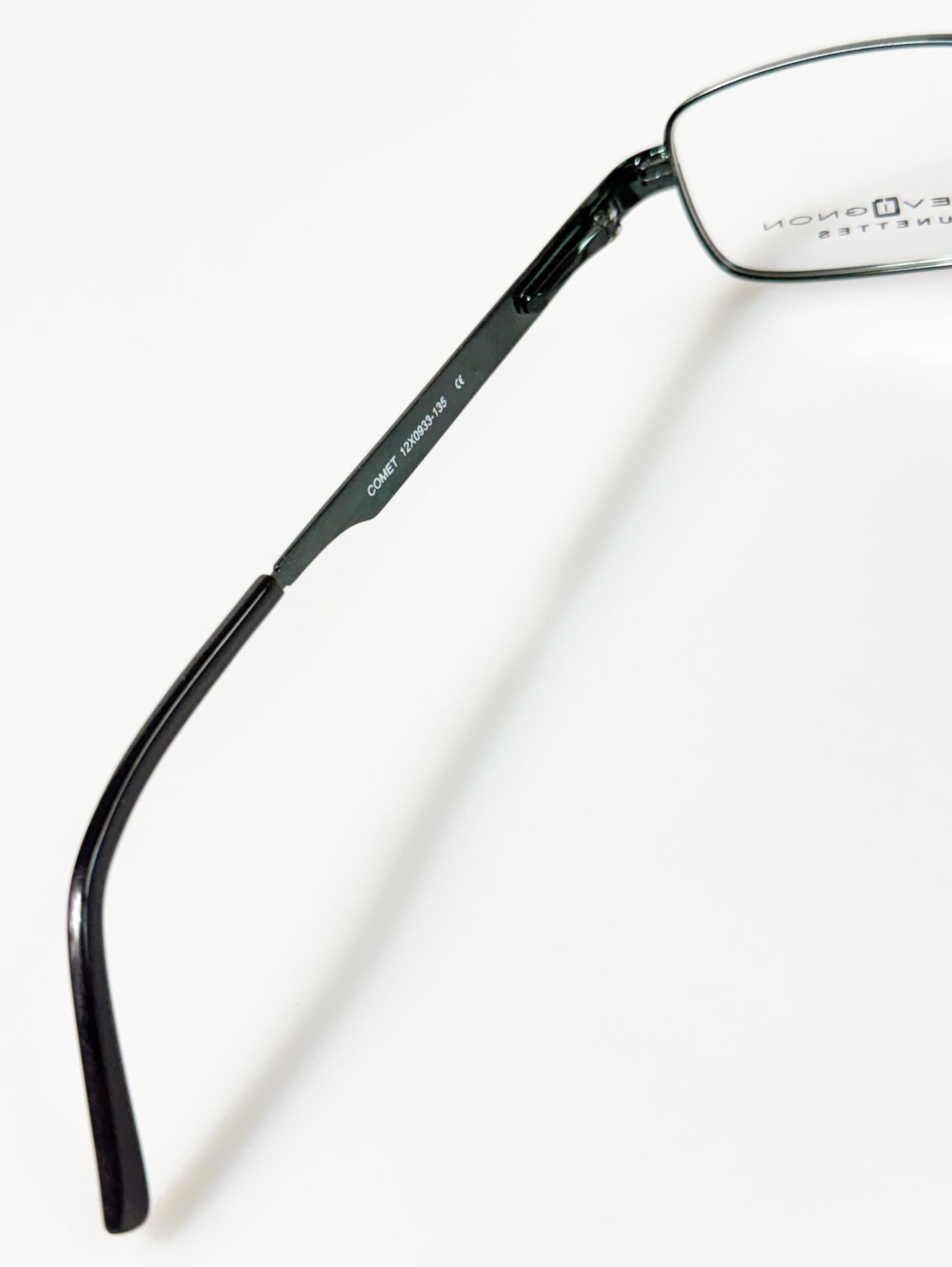 90's CHEVIGNON Dark Green Slim Square Metal Frame Glasses
