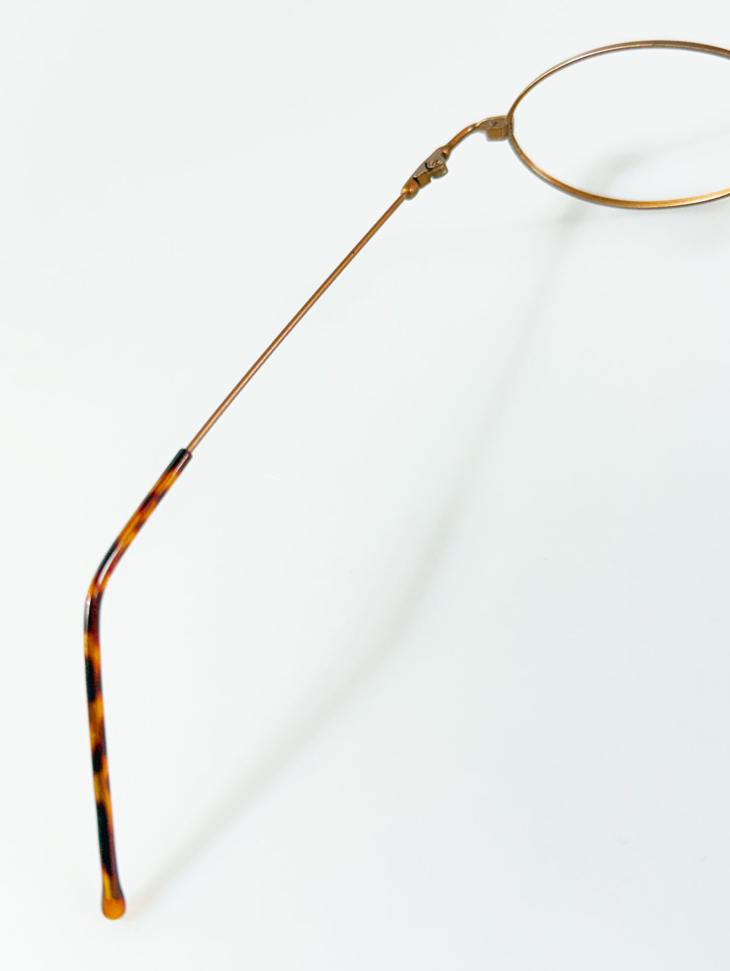 Amber Brown Slim Oval Metal Glasses
