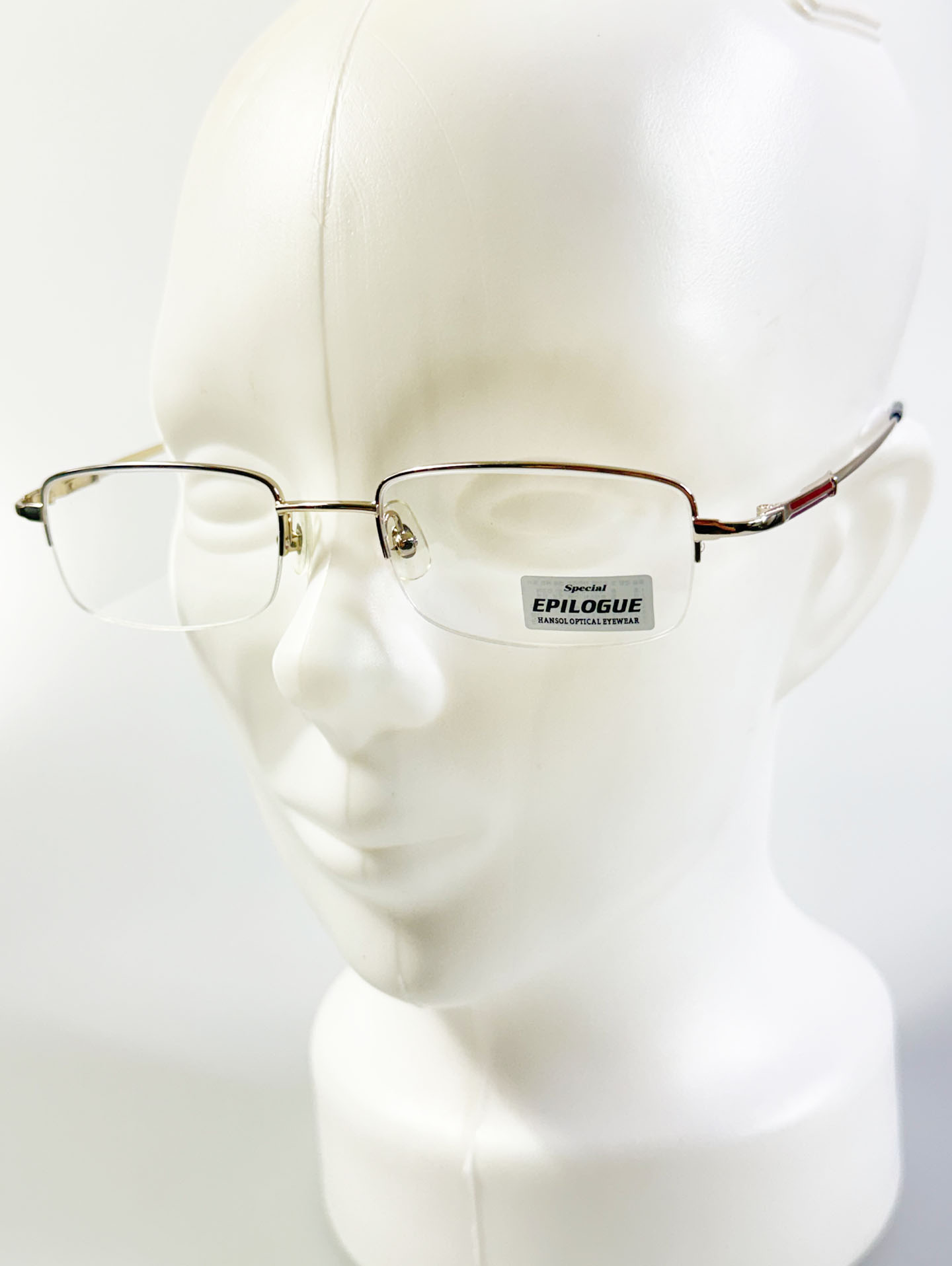 EPILOGUE Gold Half-Rim Square Metal Frame Glasses