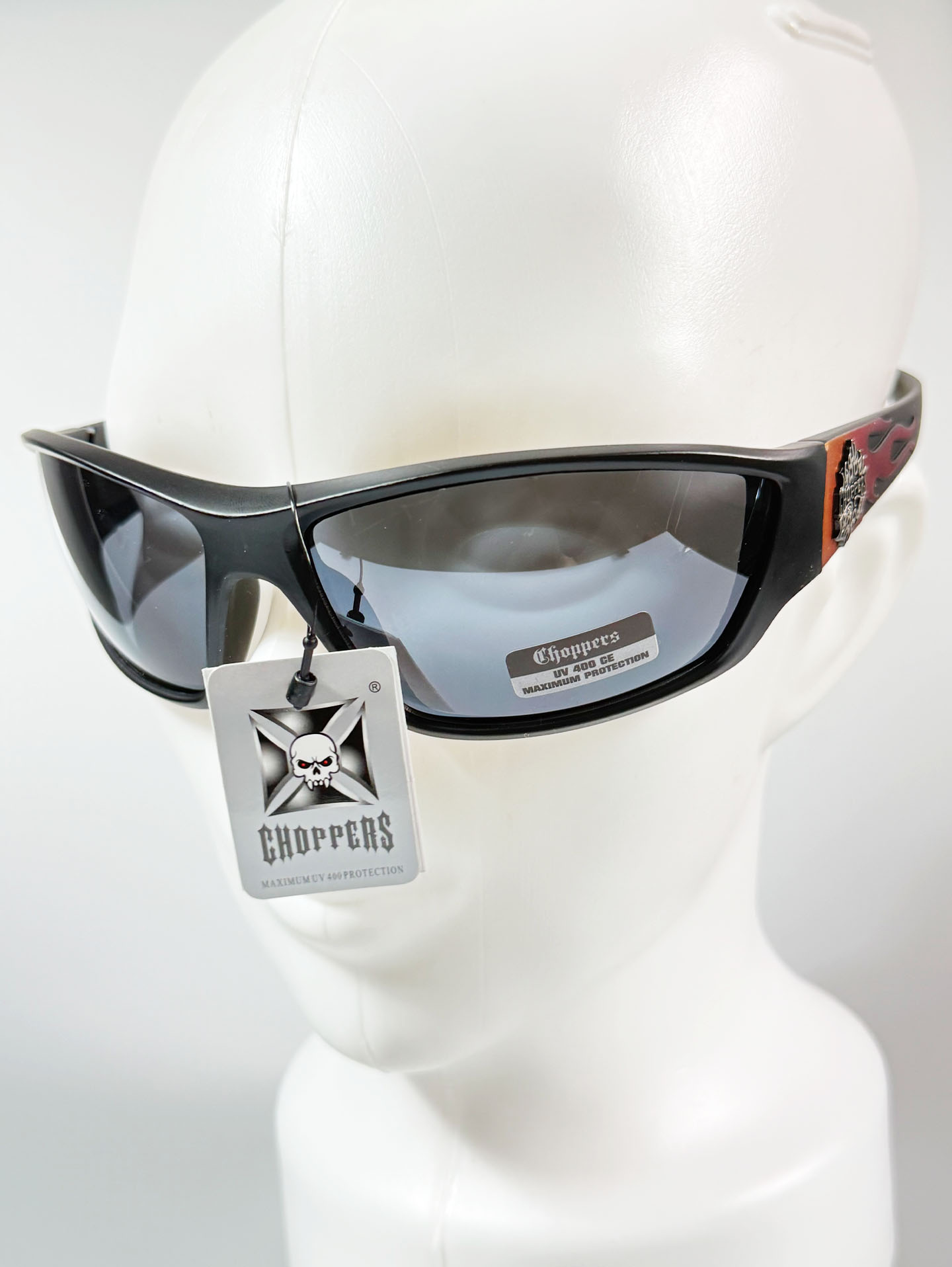 CHOPPERS Wraparound Matte Black Square Frame Sunglasses