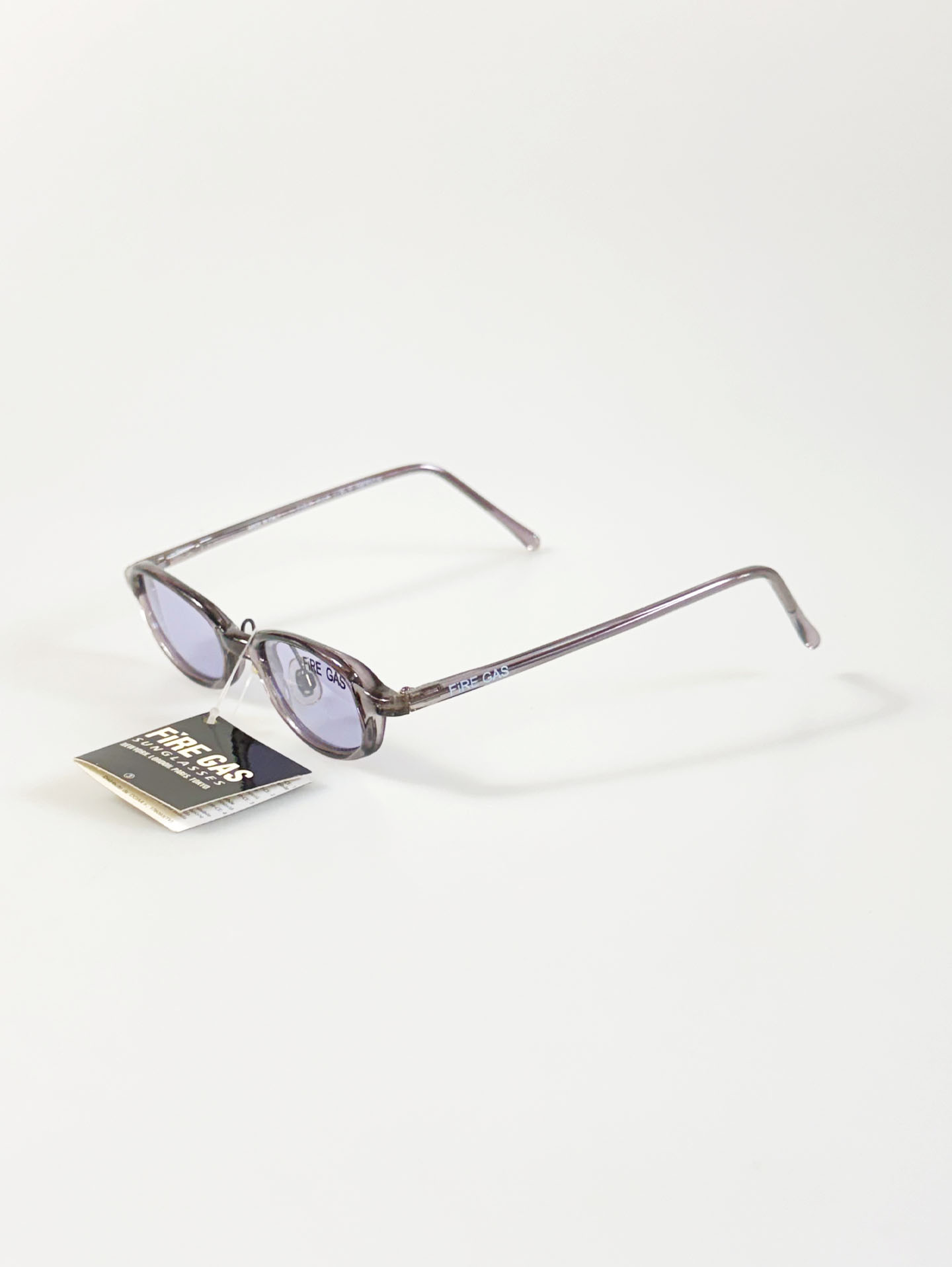 90's FIRE GAS Lavender Slim Oval Horn-Rim Tinted Sunglasses